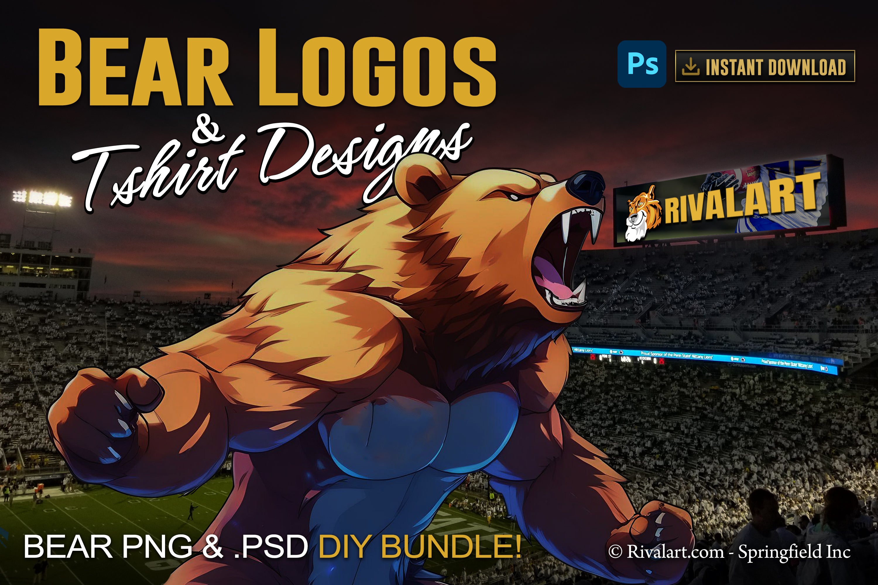 Bear Logo and DIY T-shirt Design Bundle