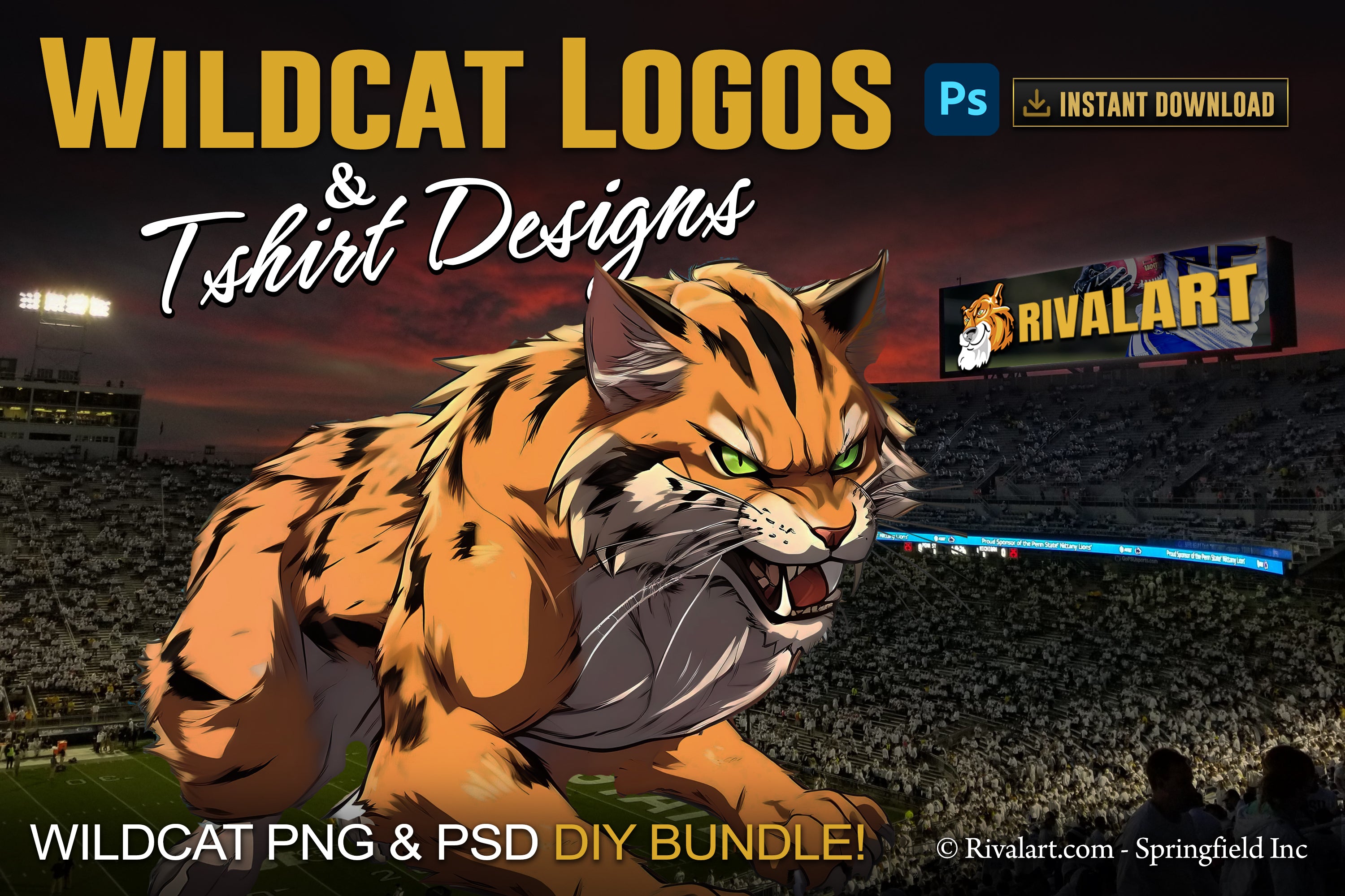 Wildcat Logo and DIY T-shirt Design Bundle