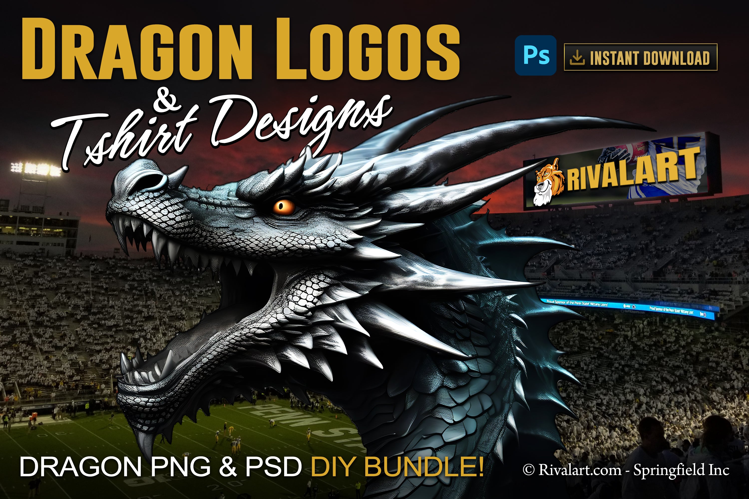 Dragon Logo and DIY T-shirt Design Bundle