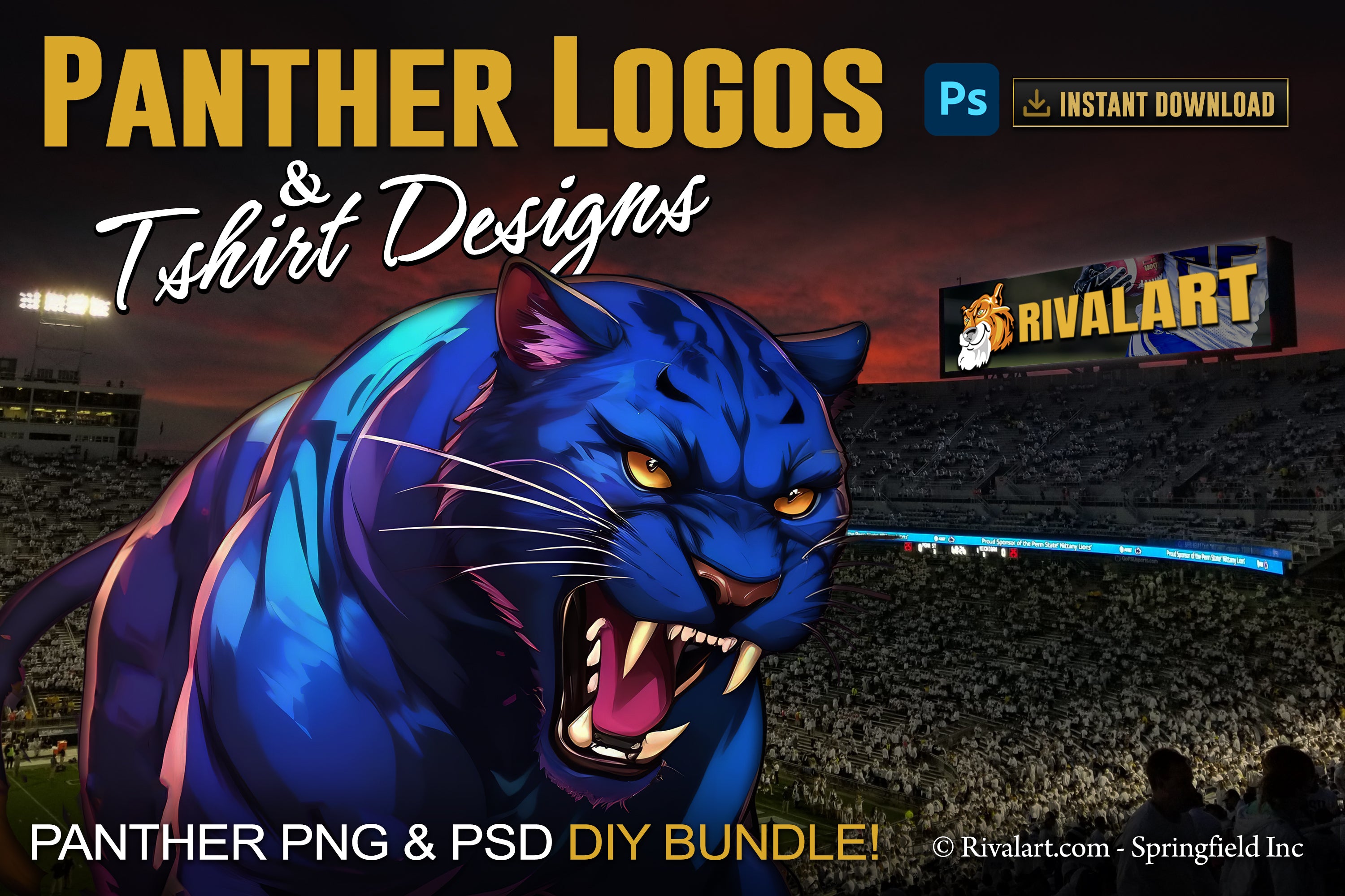 Panther Logo and DIY T-shirt Design Bundle