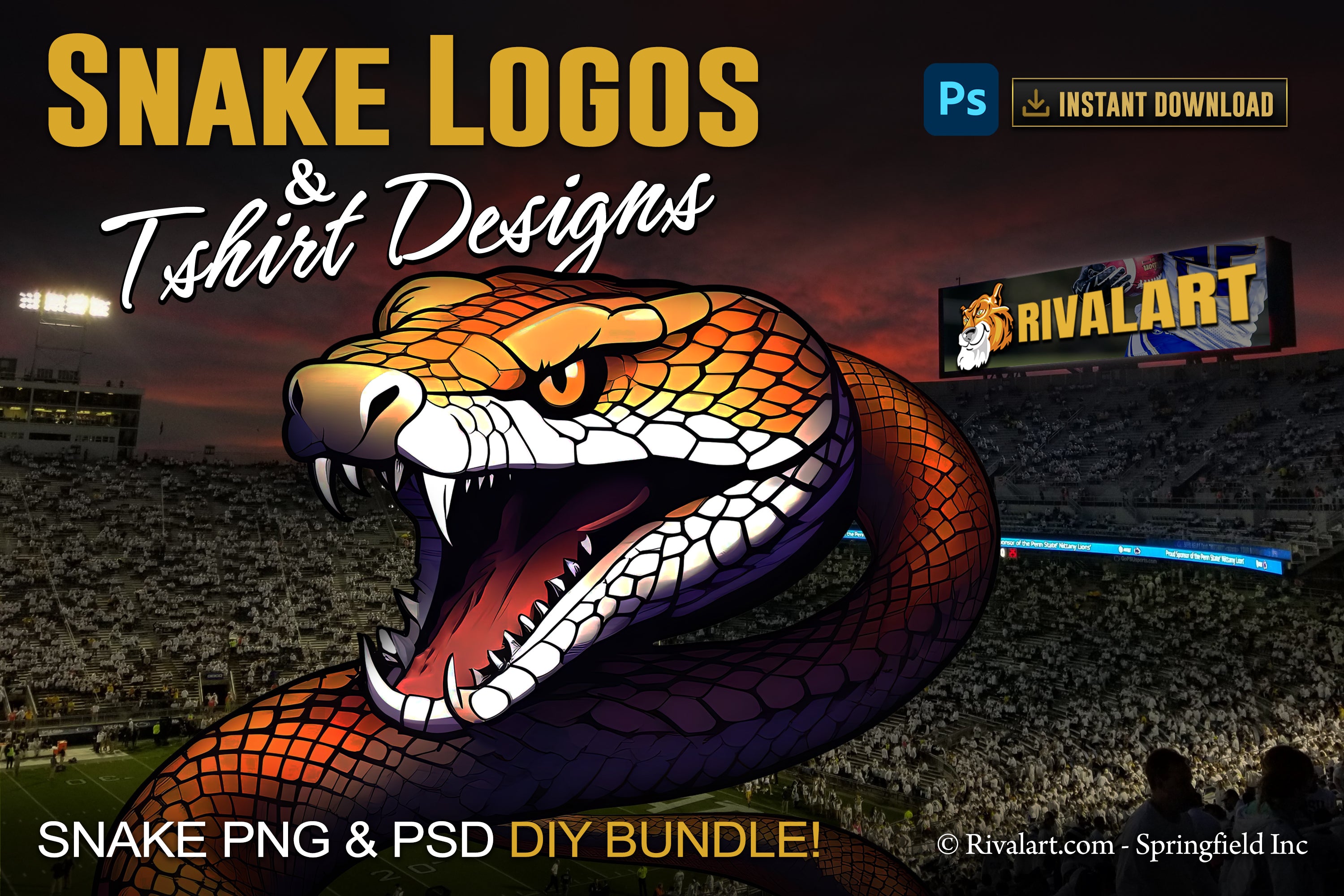 Snake Logo and DIY T-shirt Design Bundle