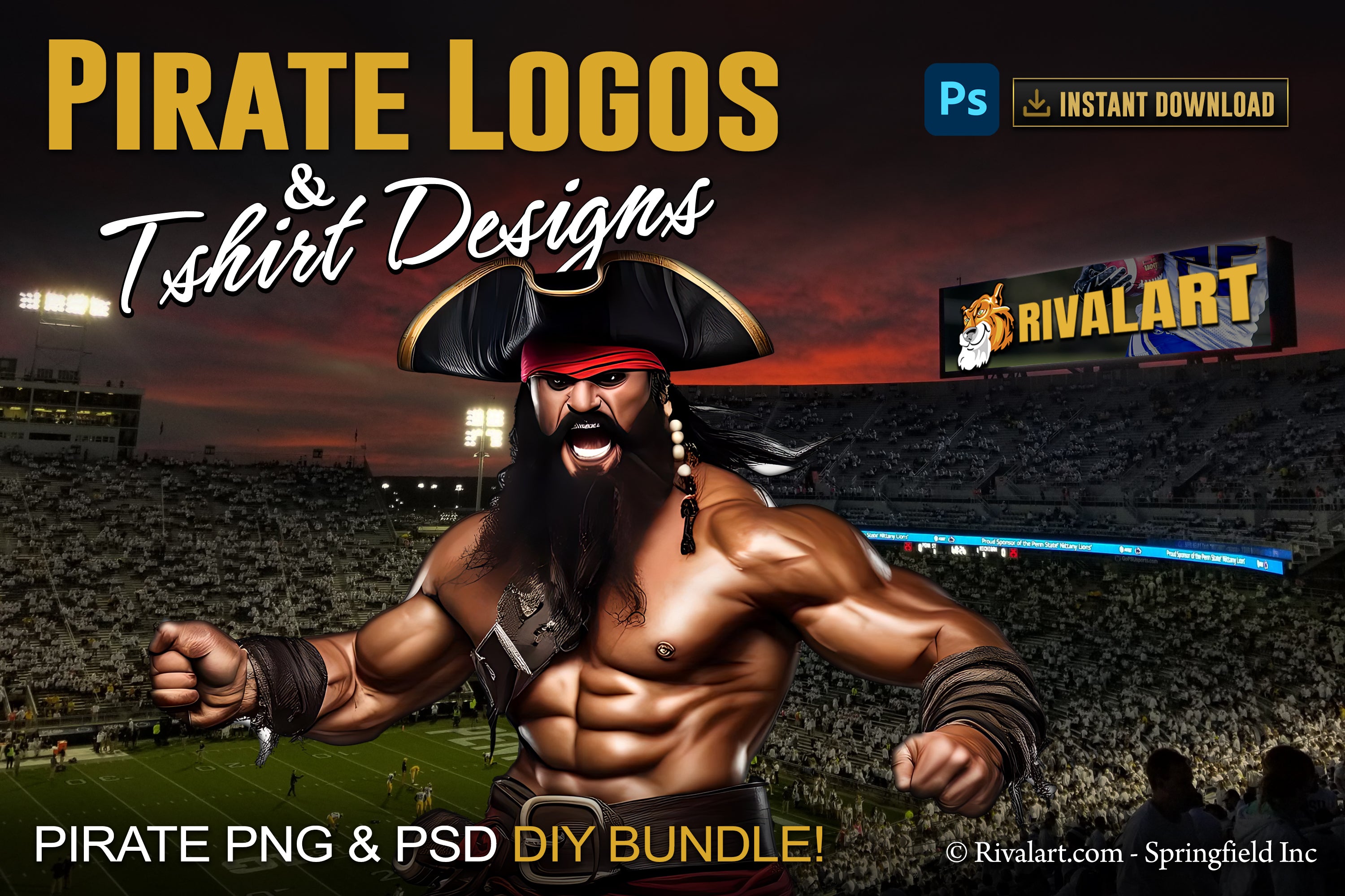 Pirate Logo and DIY T-shirt Design Bundle