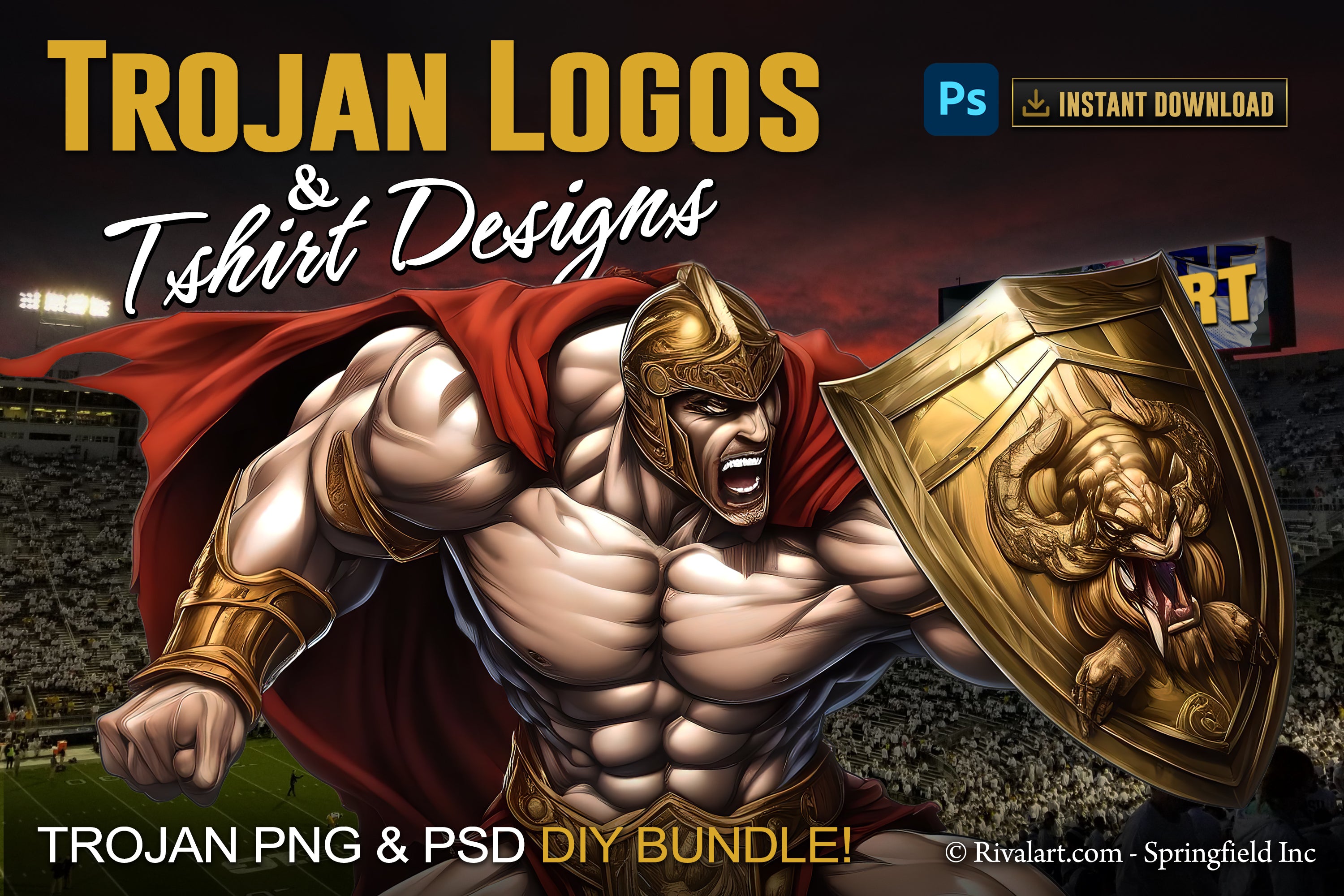 Trojan Logo and DIY T-shirt Design Bundle