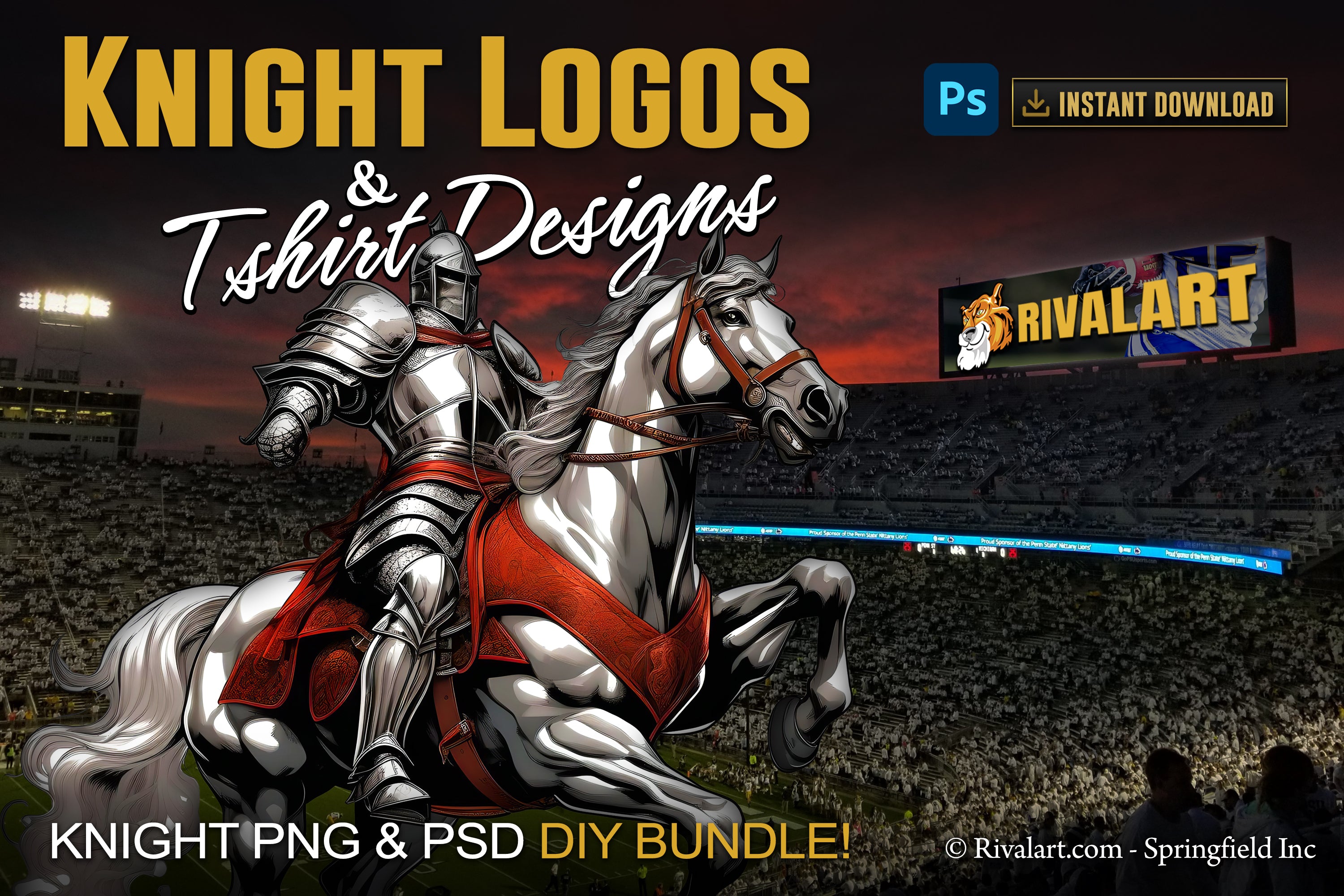 Knight Logo and DIY T-shirt Design Bundle