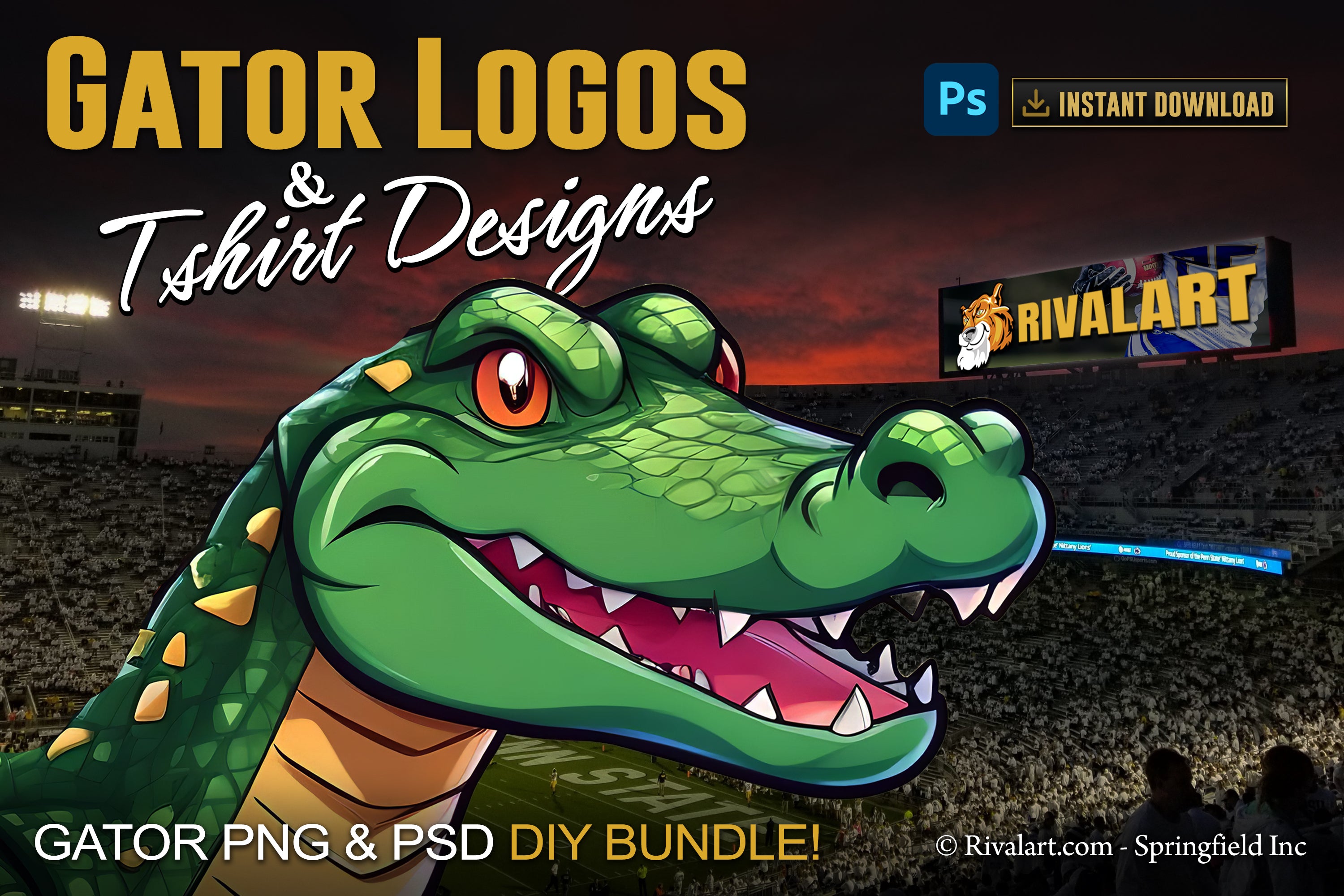 Gator Logo and DIY T-shirt Design Bundle