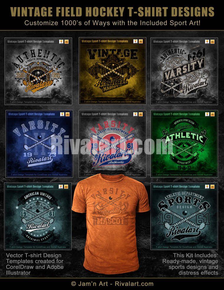 Vintage Sport Kit (for making Adobe Illustrator Logos and T-shirt Designs)