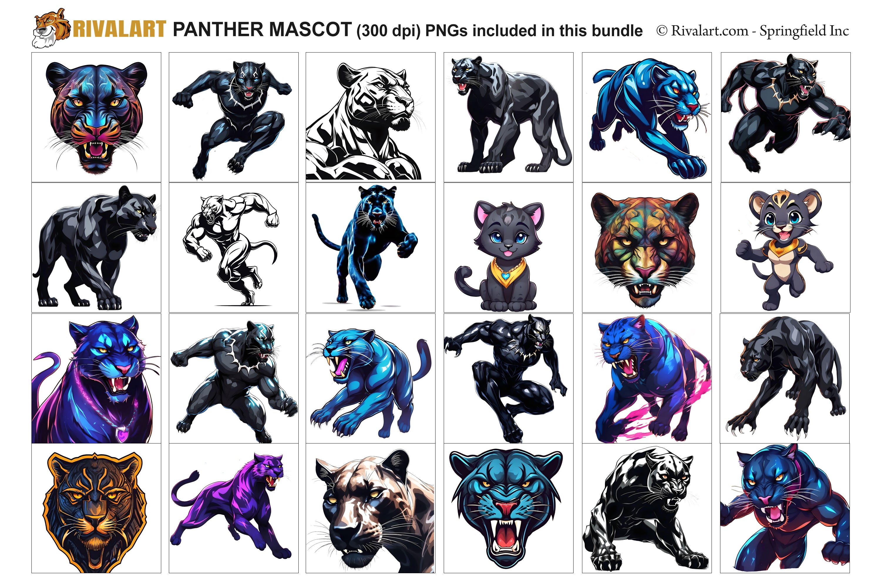 Panther Logo and DIY T-shirt Design Bundle