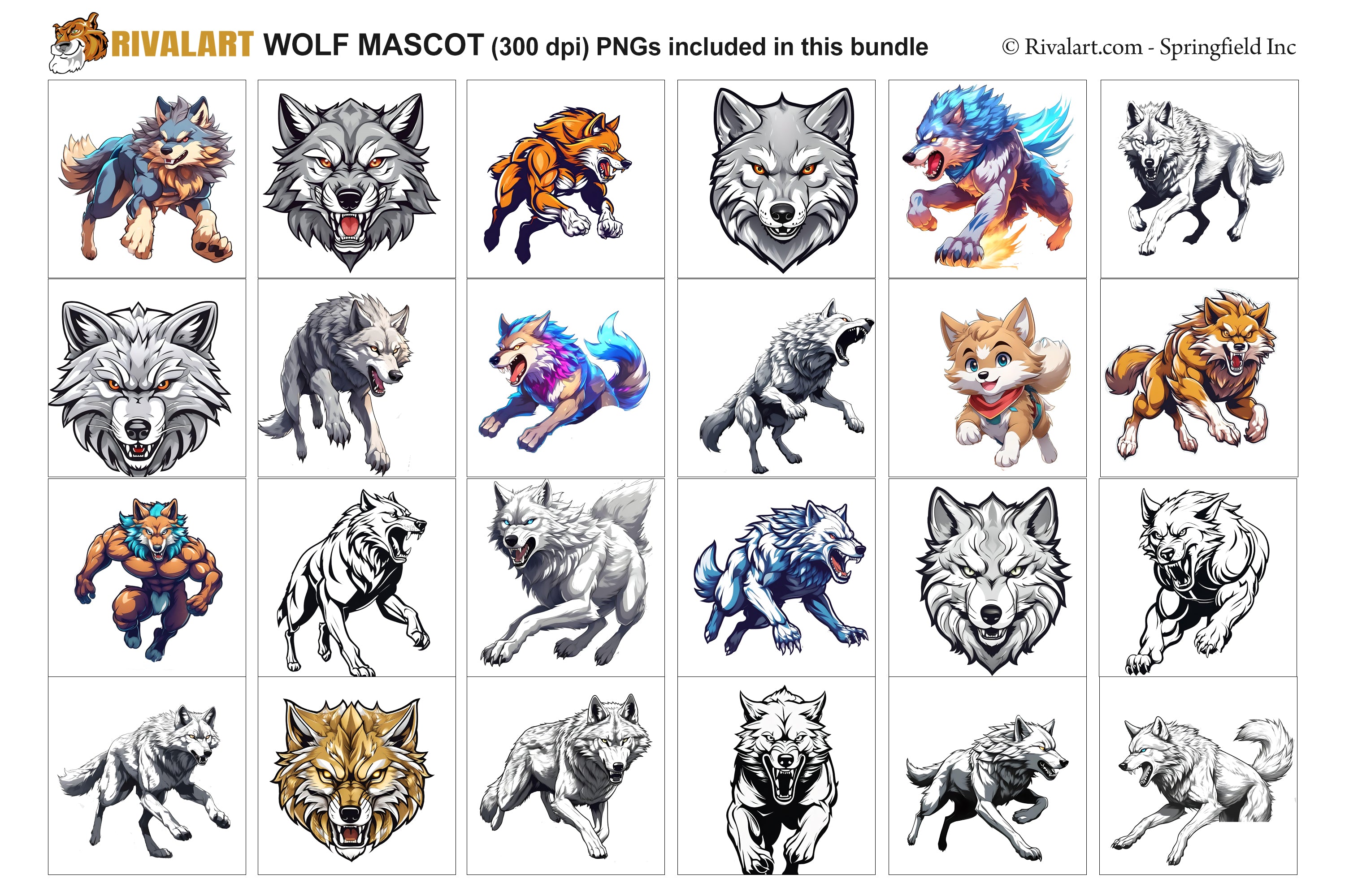 Wolf Logo and DIY T-shirt Design Bundle