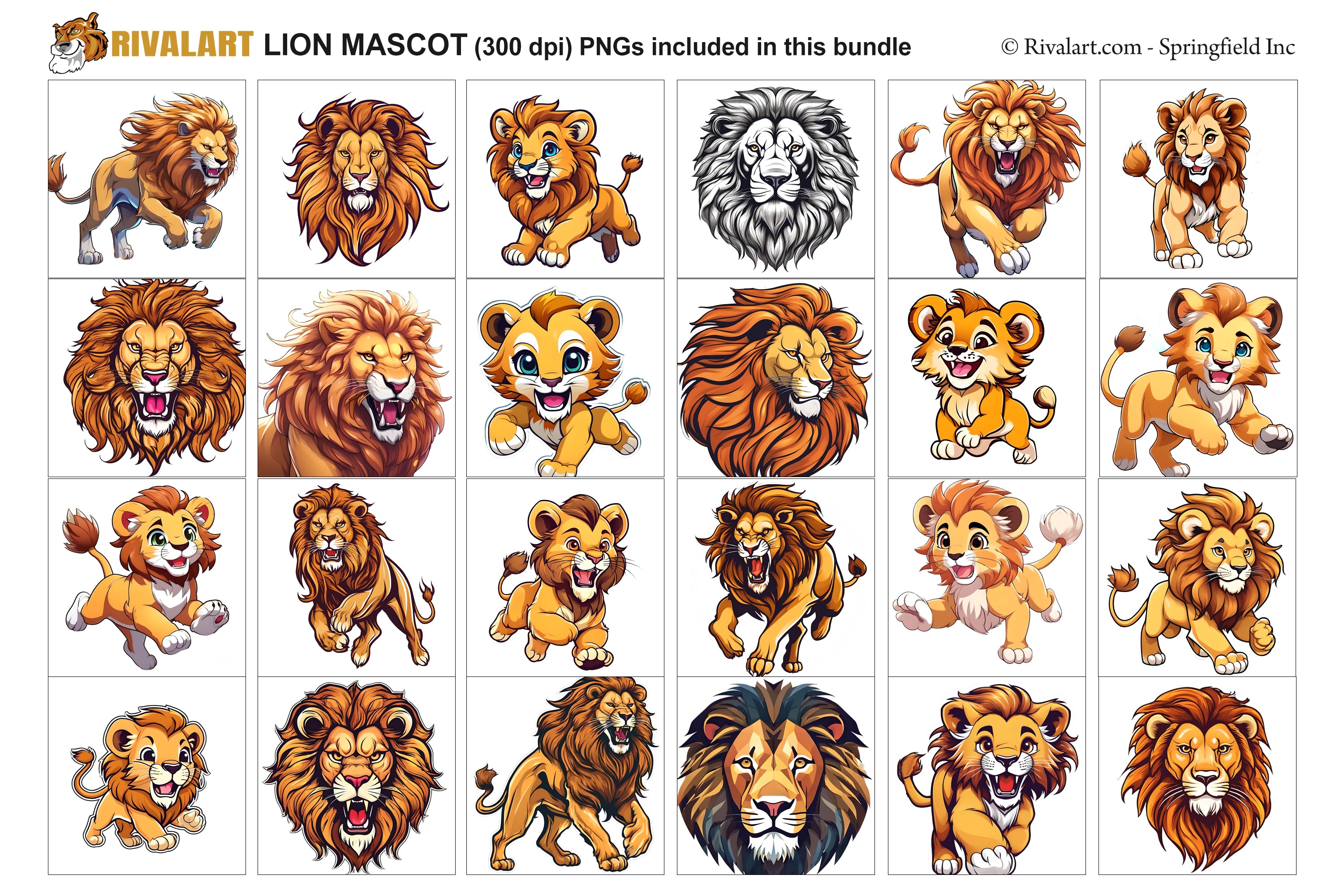 Lion Logo and DIY T-shirt Design Bundle