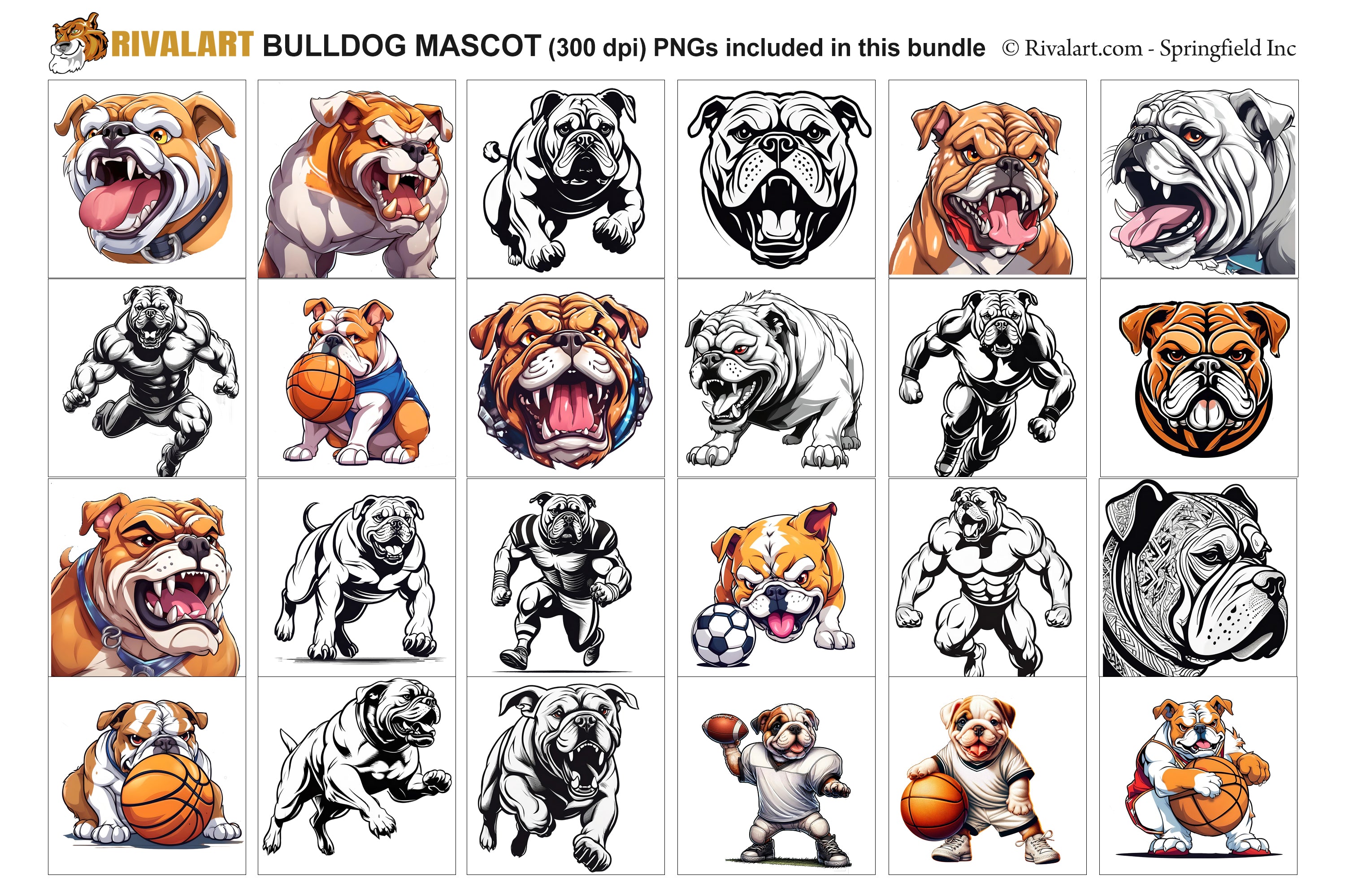 Bulldog Logo and DIY T-shirt Design Bundle