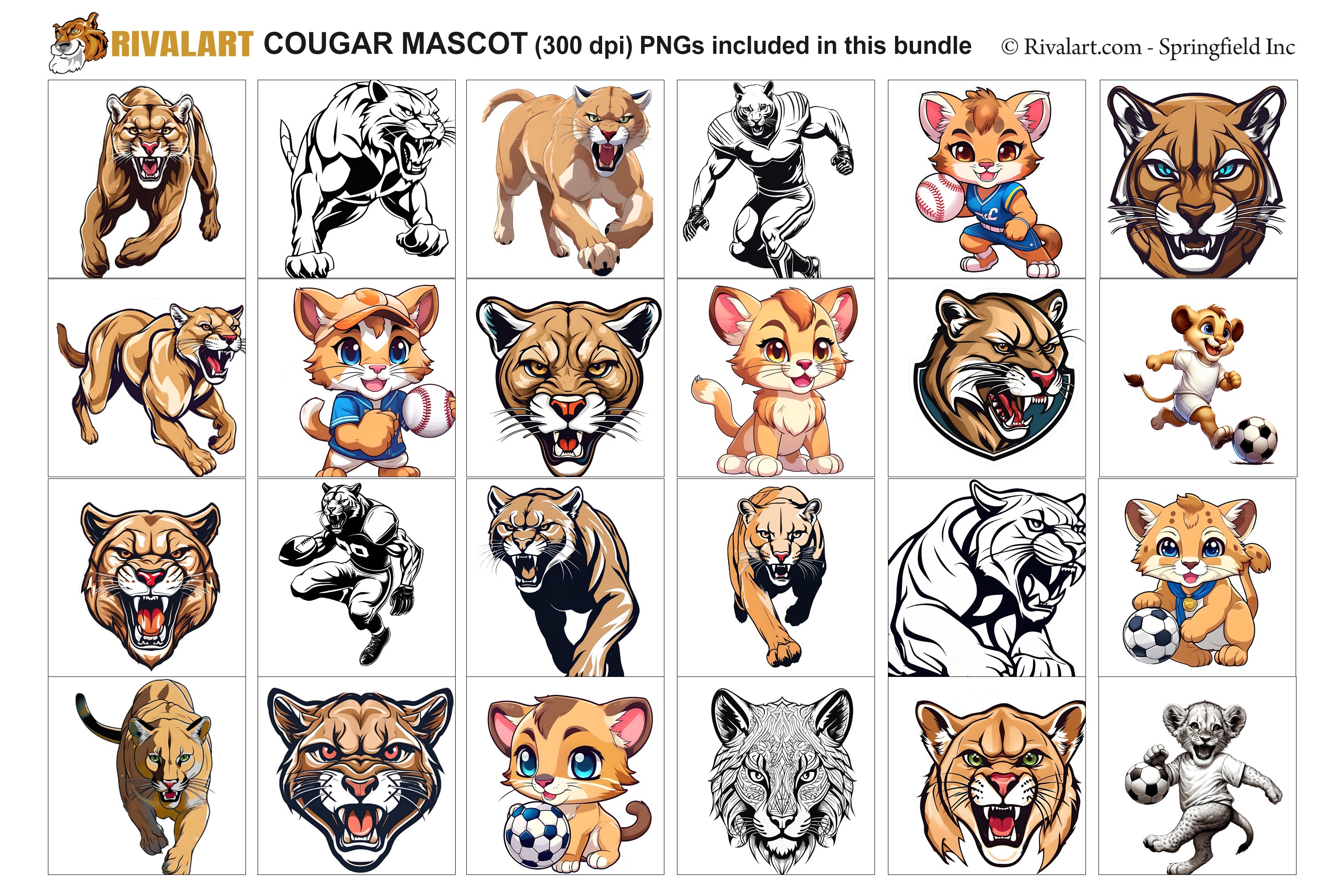 Cougar Logo and DIY T-shirt Design Bundle