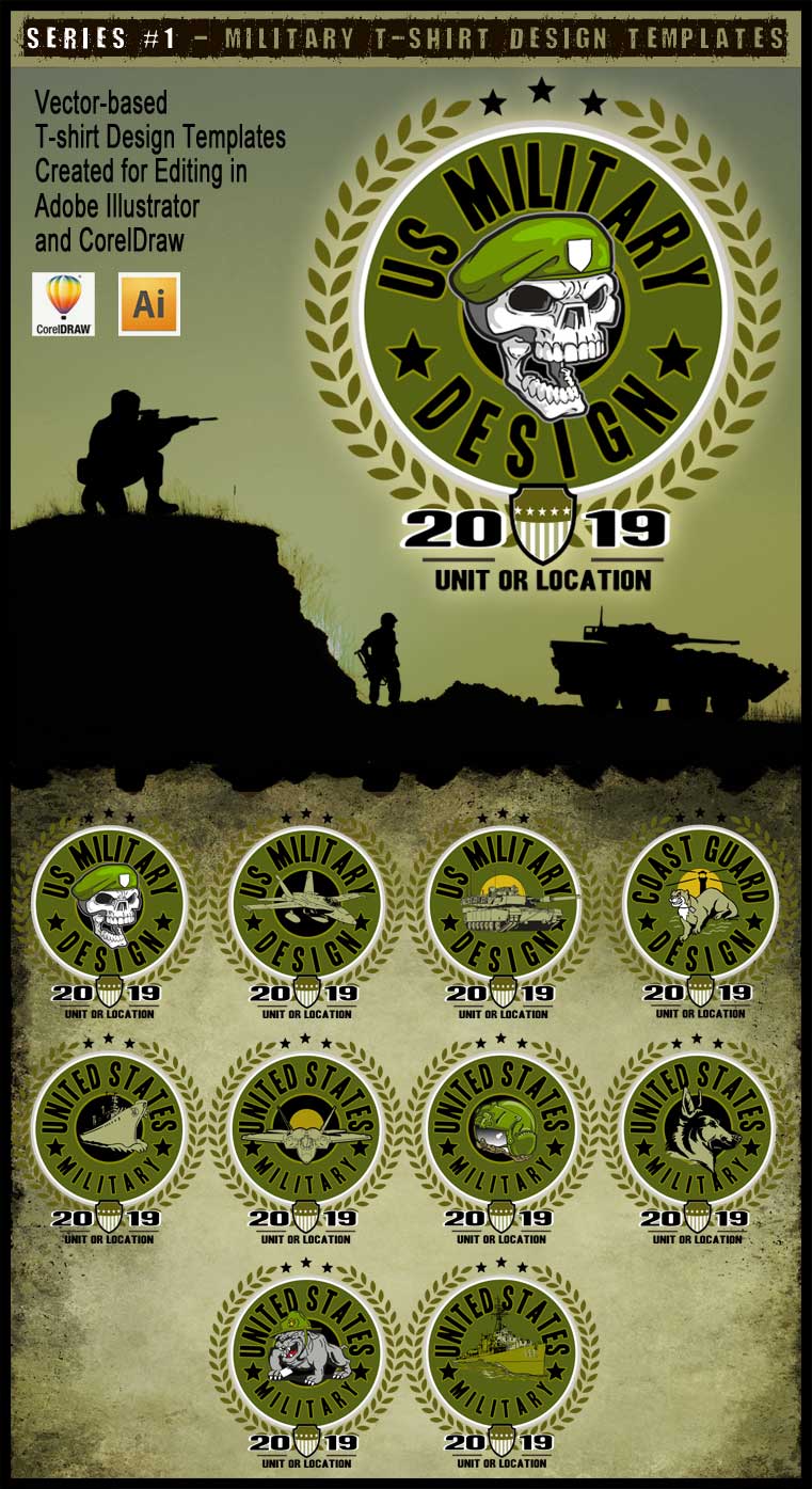 Military Art Kit Bundle for Adobe Illustrator