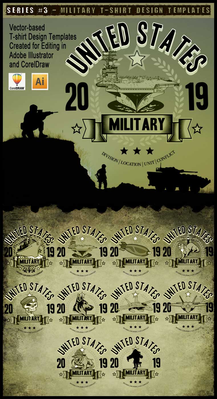 Military Art Kit Bundle for Adobe Illustrator