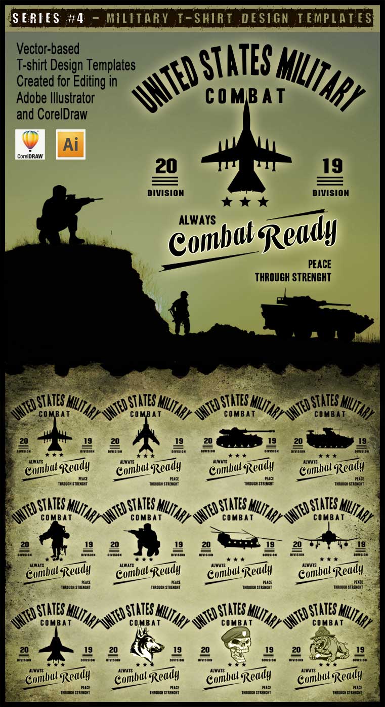 Military Art Kit Bundle for Adobe Illustrator