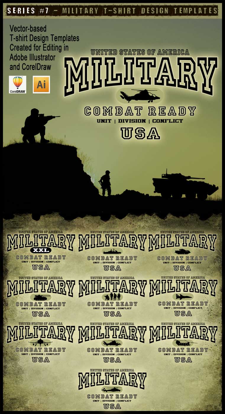 Military Art Kit Bundle for Adobe Illustrator