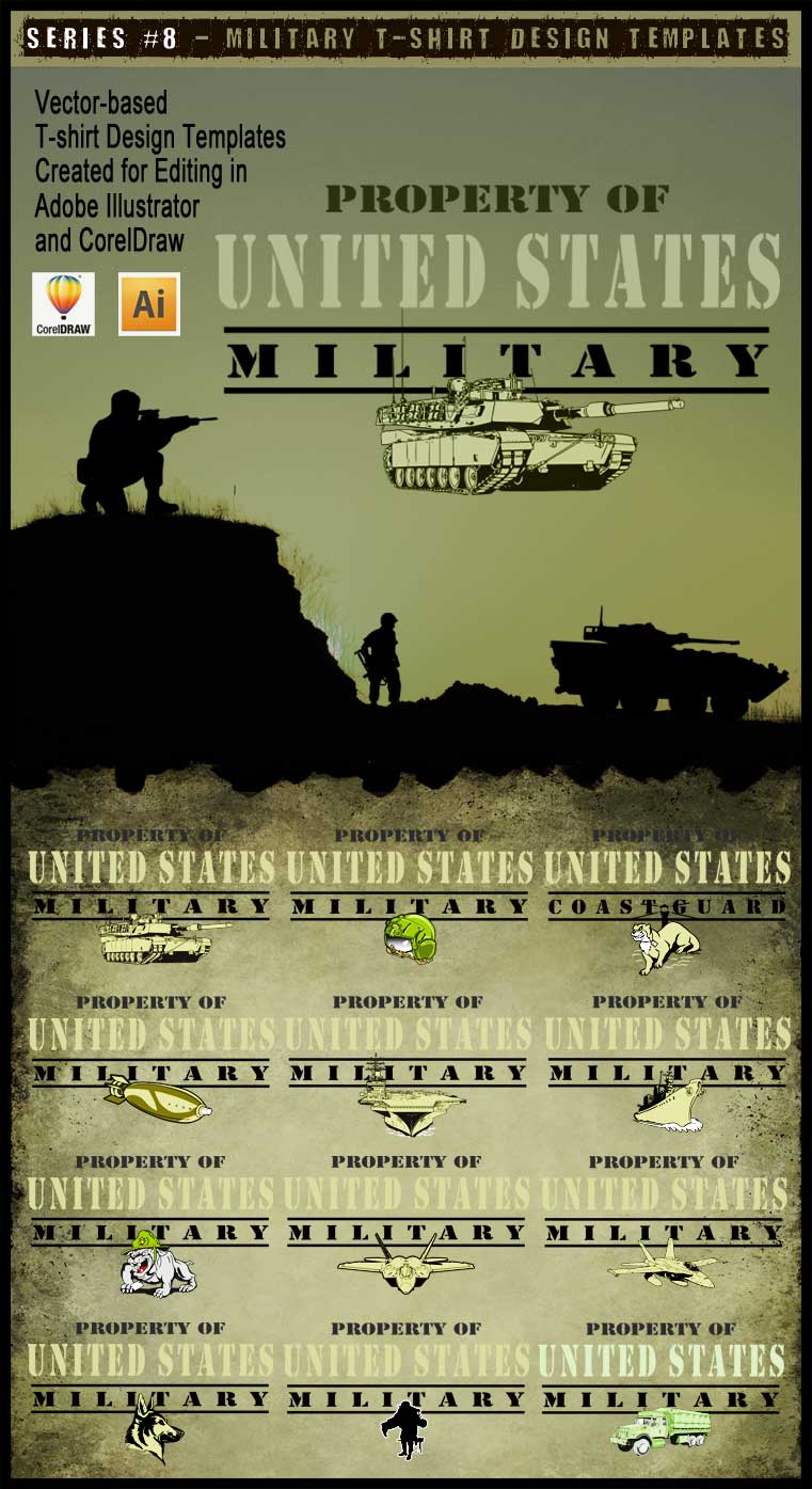 Military Art Kit Bundle for Adobe Illustrator