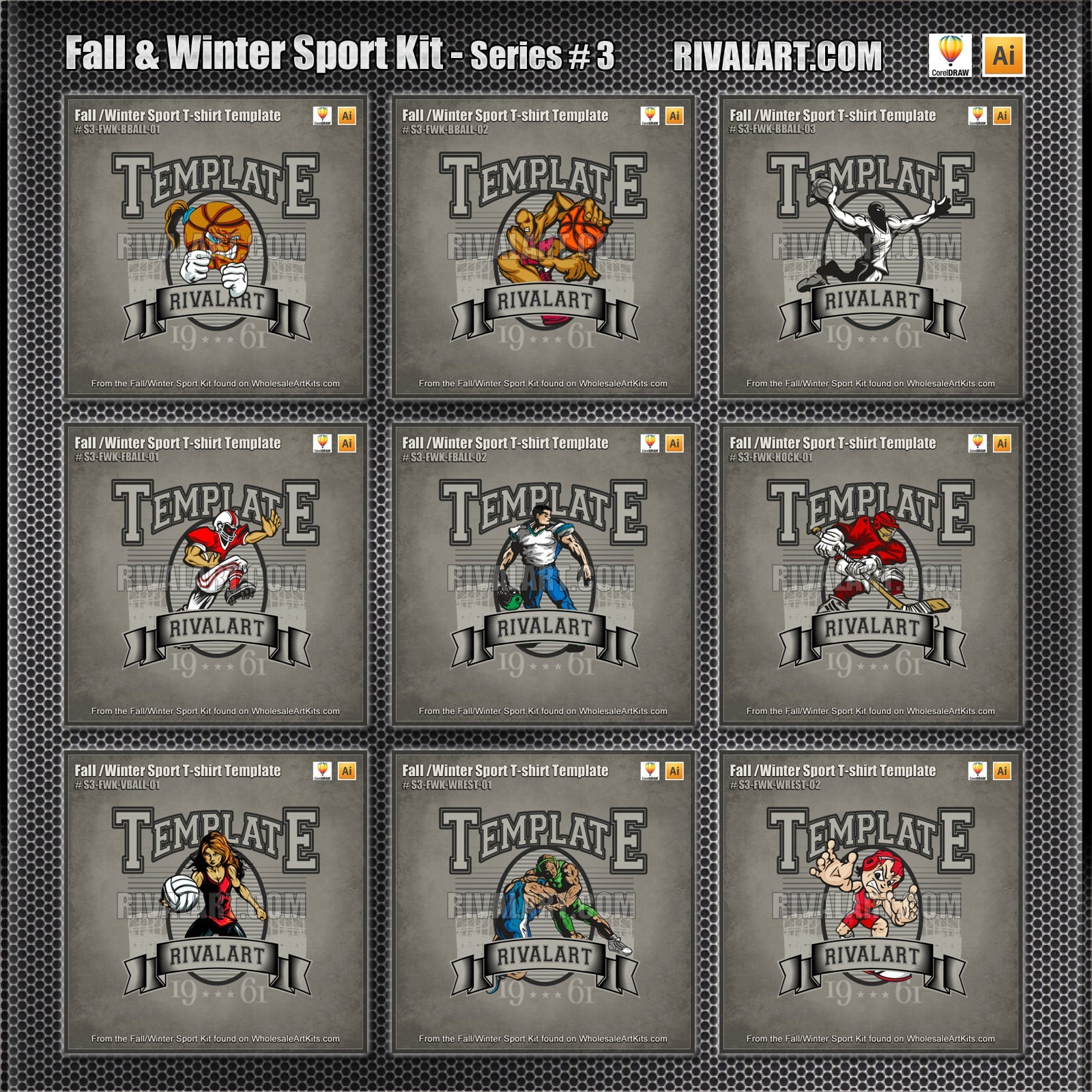 Fall & Winter Sport Kit Bundle for Adobe Illustrator