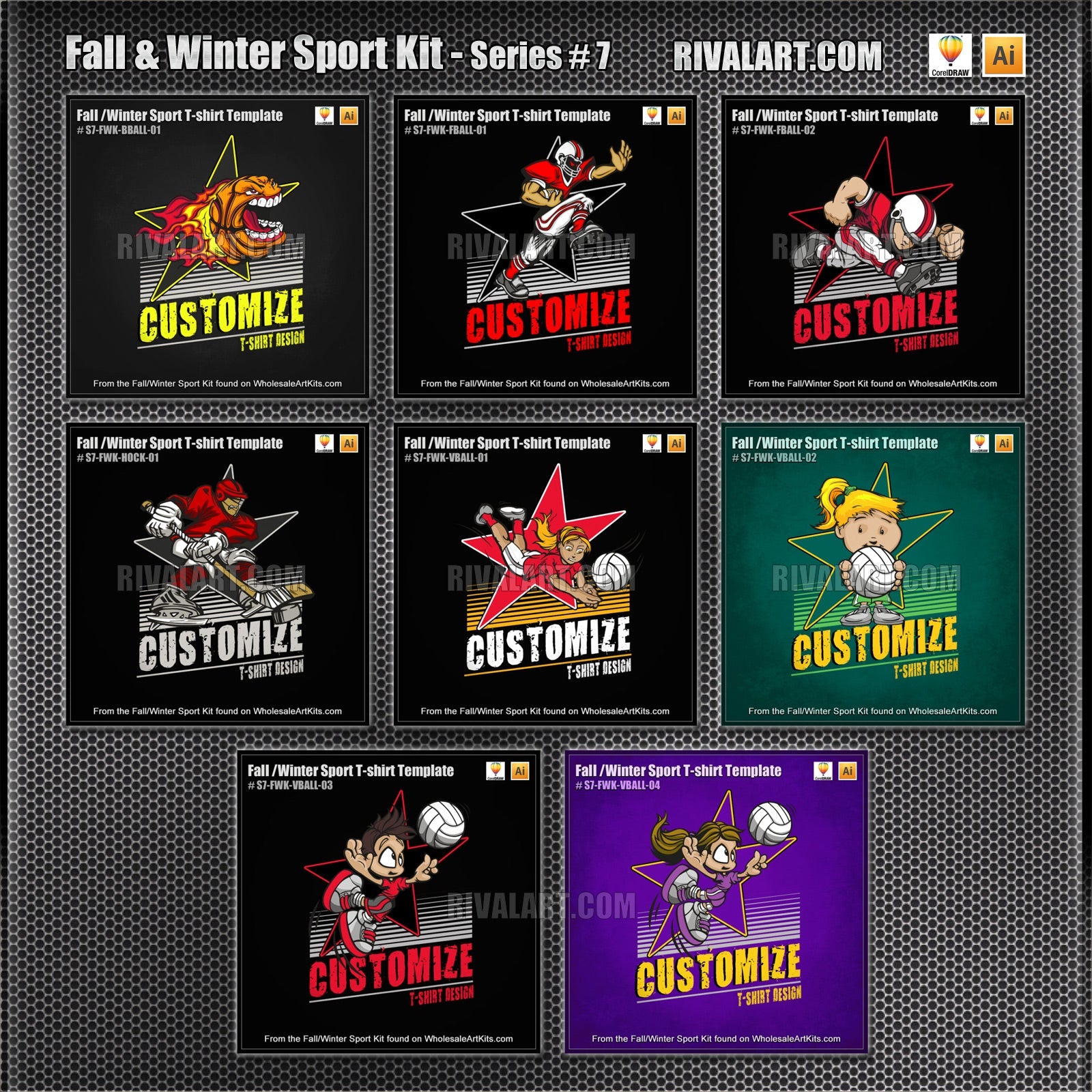 Fall & Winter Sport Kit Bundle for Adobe Illustrator