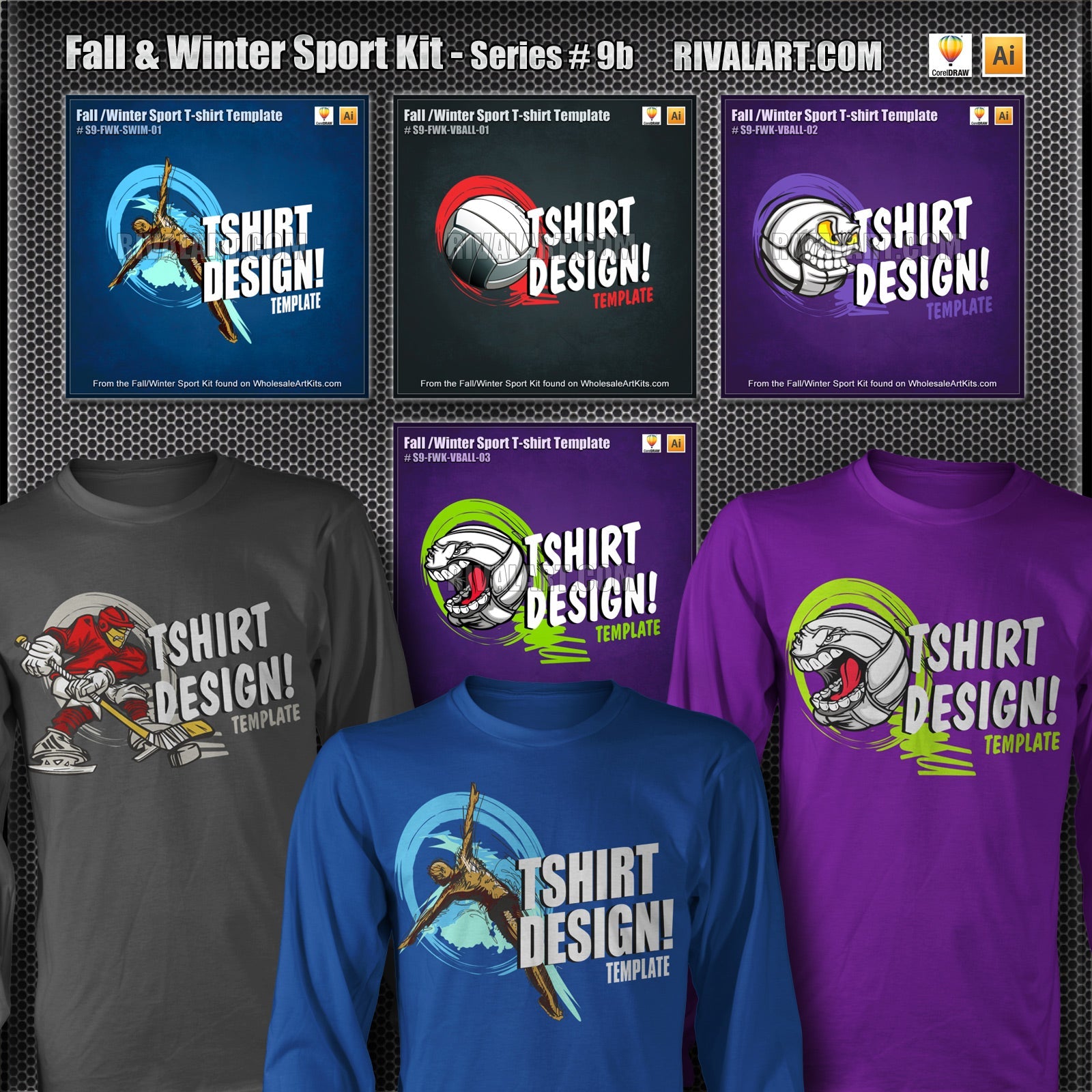 Fall & Winter Sport Kit Bundle for Adobe Illustrator