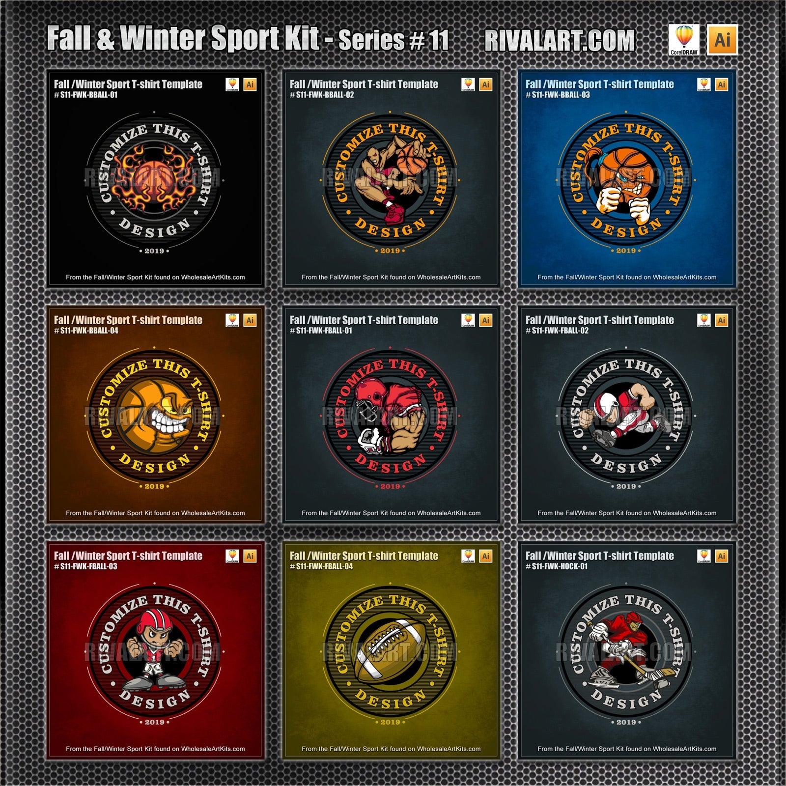 Fall & Winter Sport Kit Bundle for Adobe Illustrator