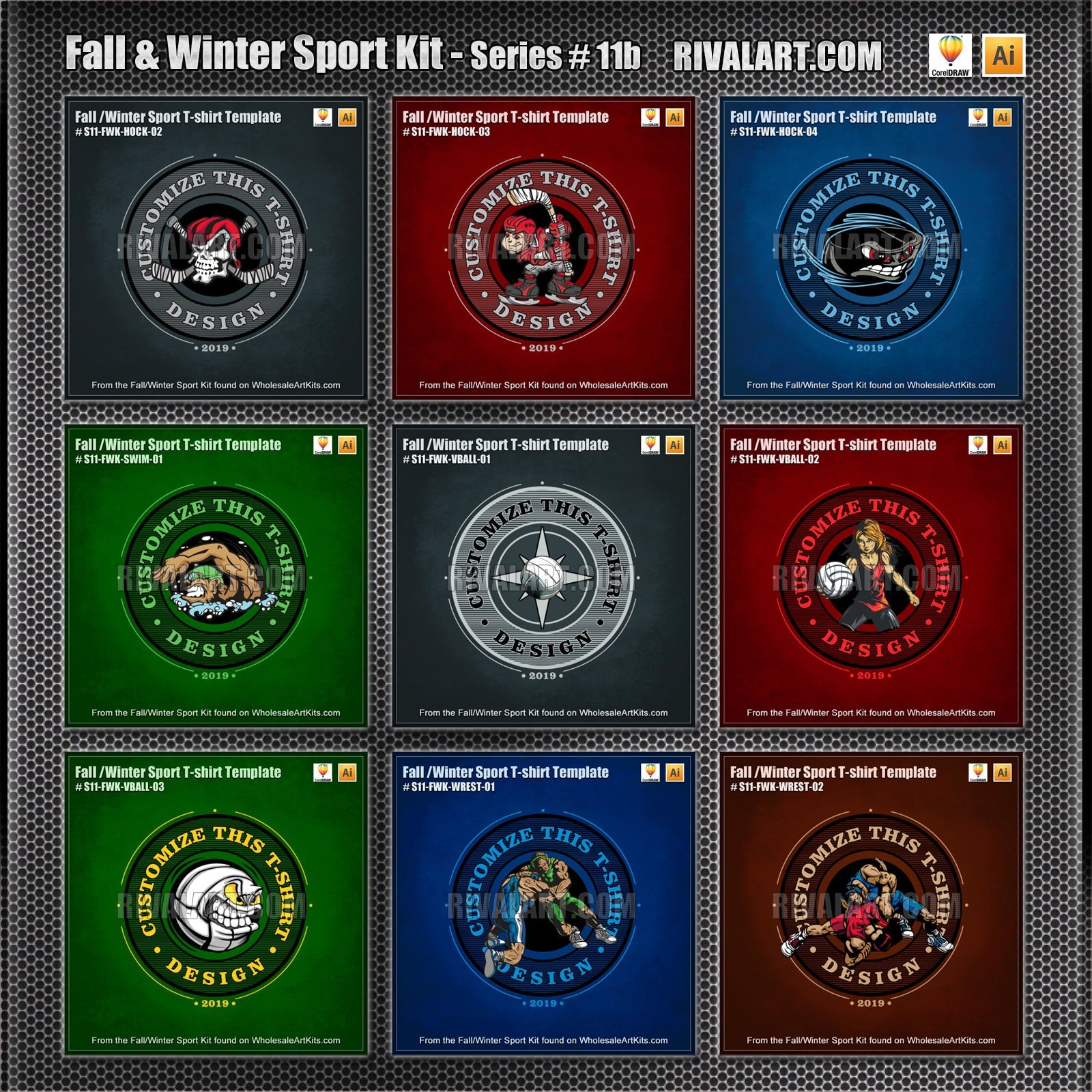 Fall & Winter Sport Kit Bundle for Adobe Illustrator