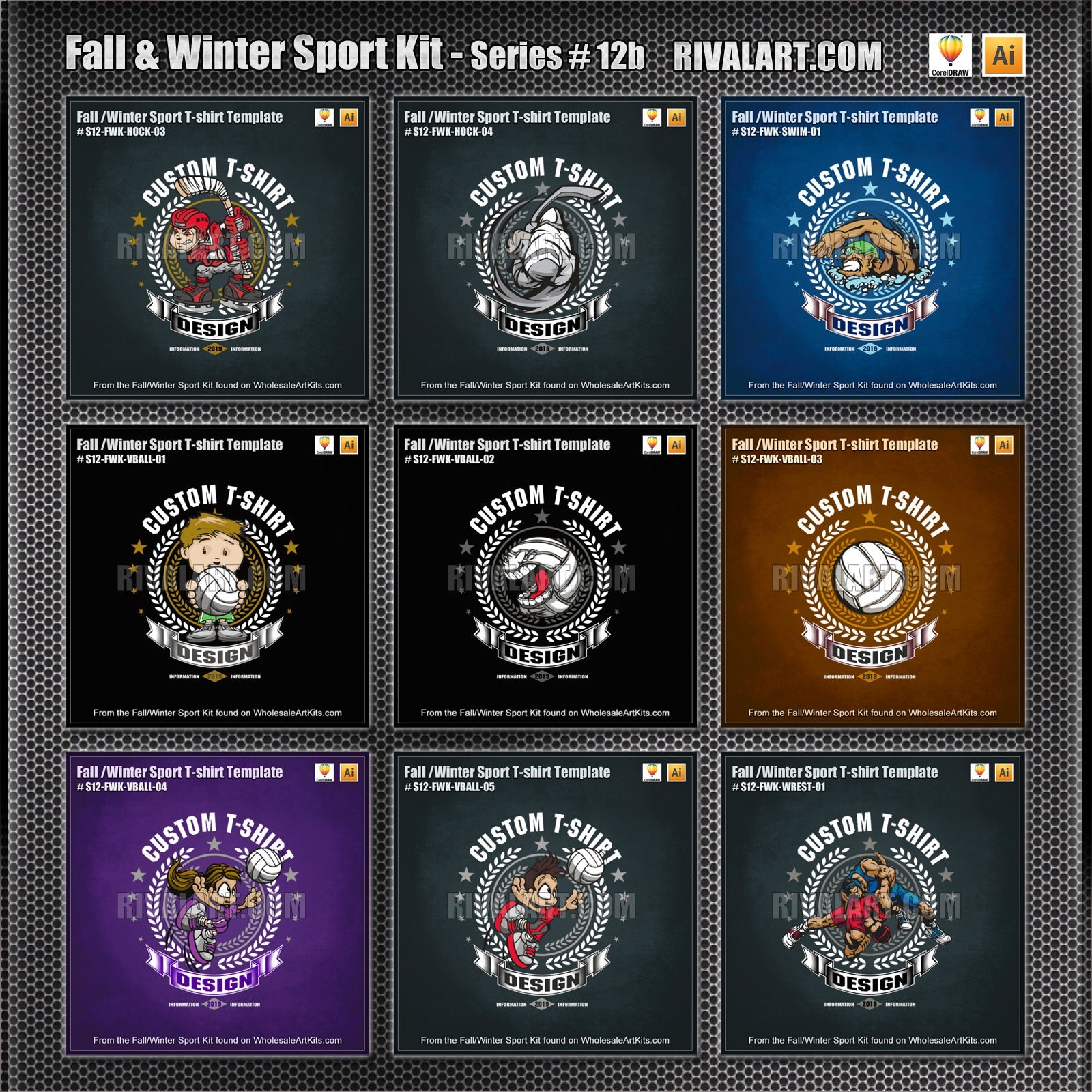 Fall & Winter Sport Kit Bundle for Adobe Illustrator