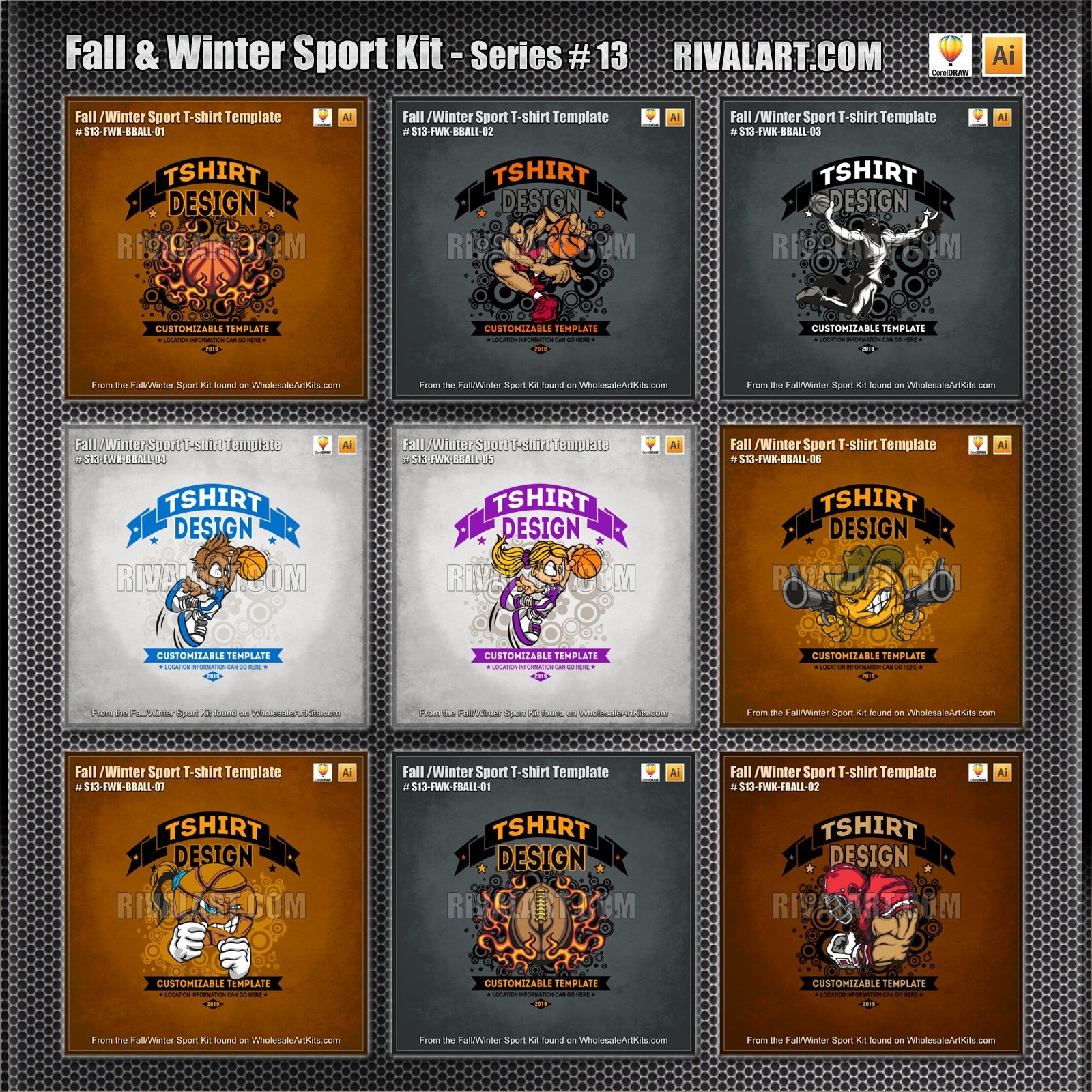 Fall & Winter Sport Kit Bundle for Adobe Illustrator