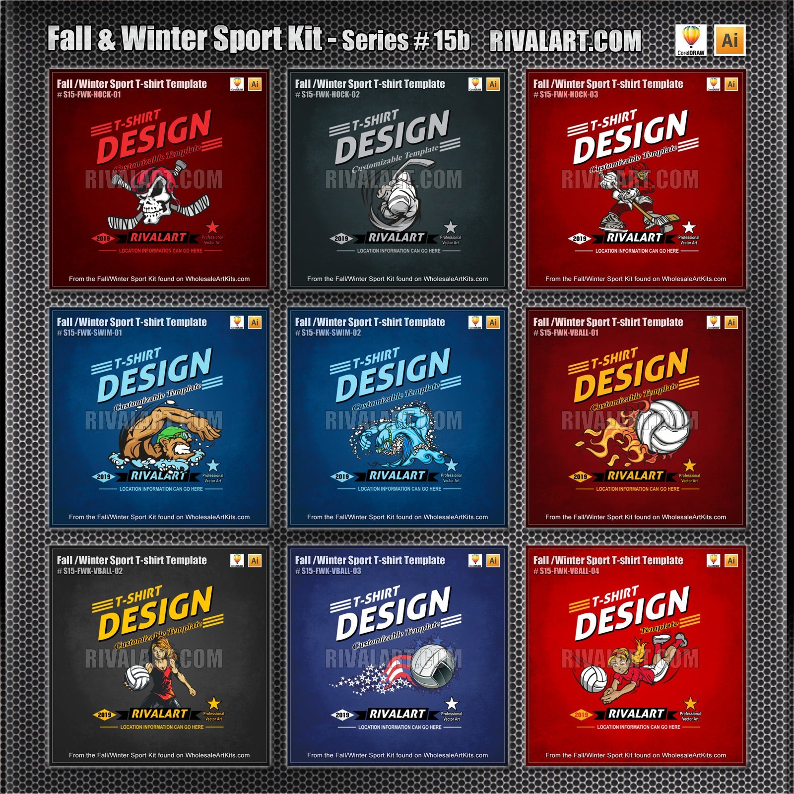 Fall & Winter Sport Kit Bundle for Adobe Illustrator