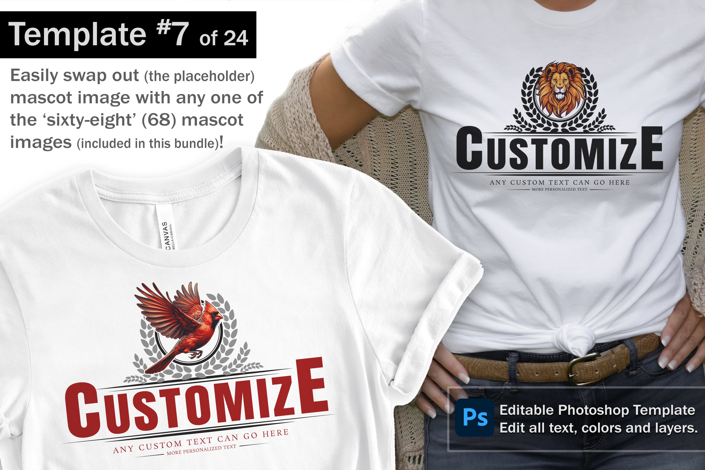 Cowboy Logo and DIY T-shirt Design Bundle