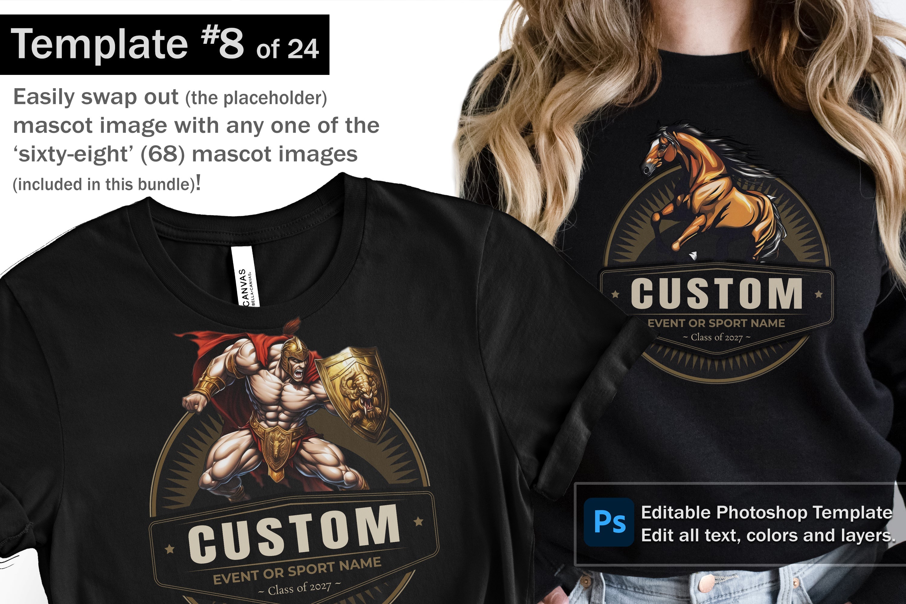 Knight Logo and DIY T-shirt Design Bundle