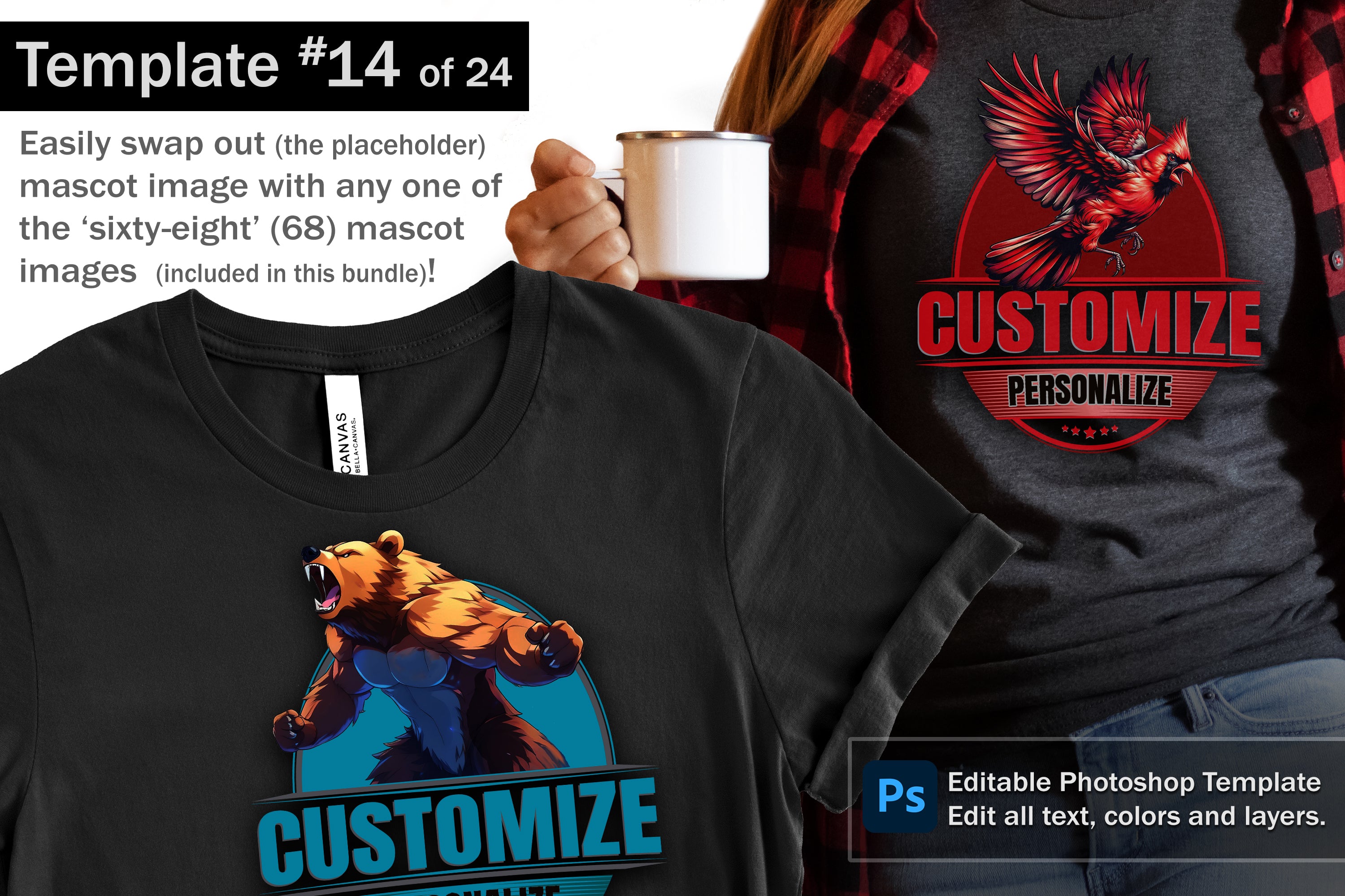 Cougar Logo and DIY T-shirt Design Bundle