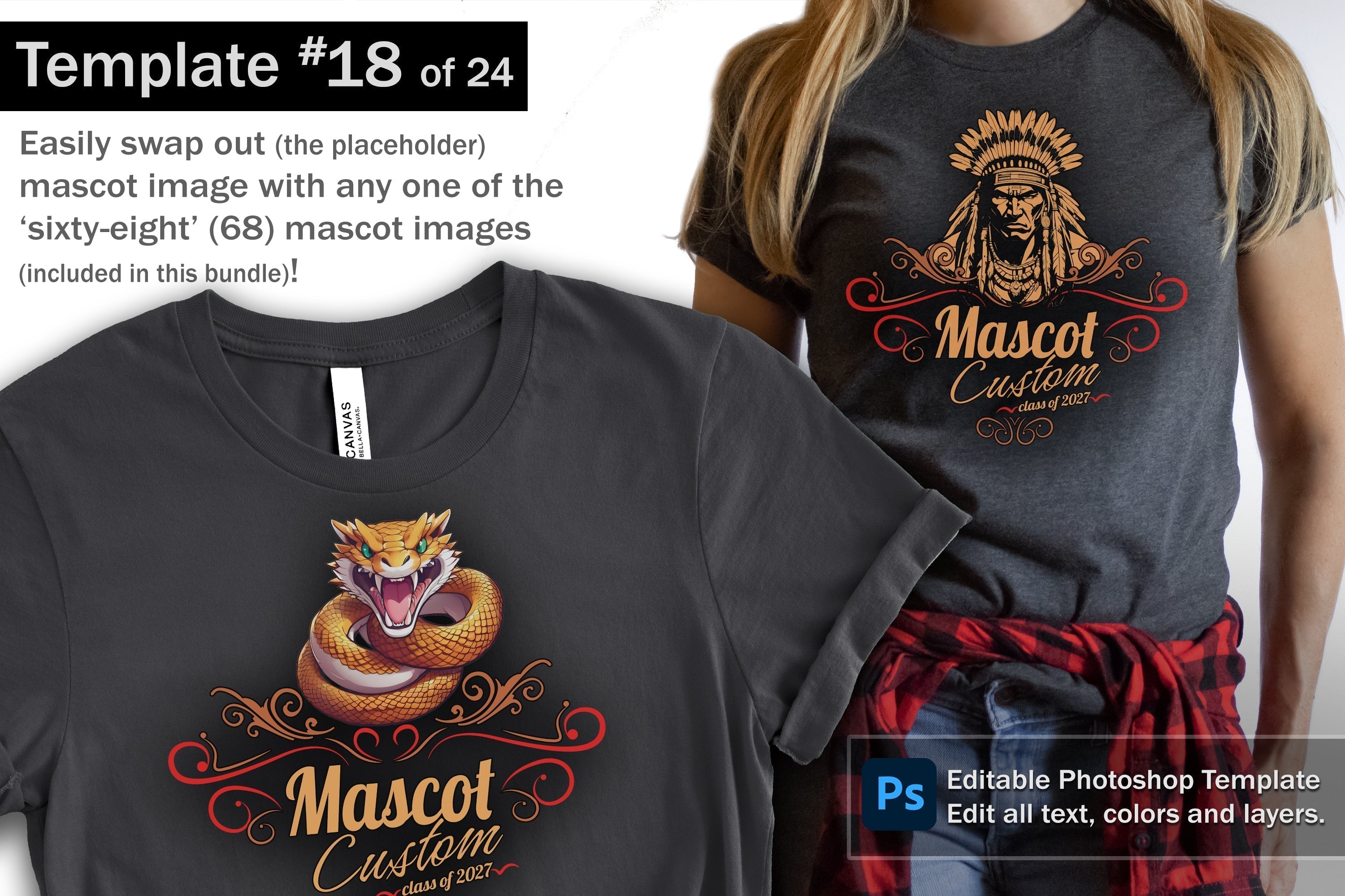 Tiger Logo and DIY T-shirt Design Bundle