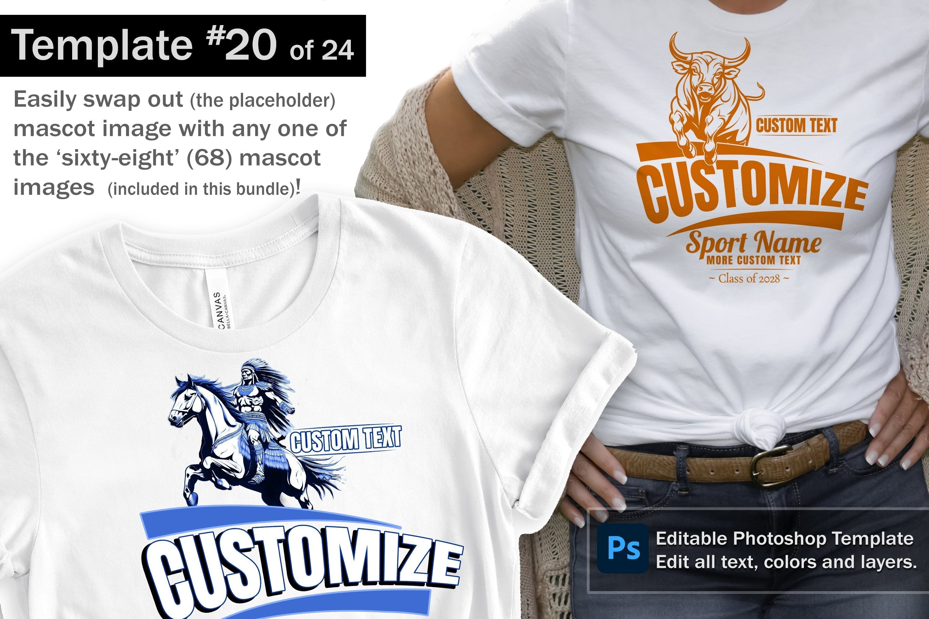 Tiger Logo and DIY T-shirt Design Bundle