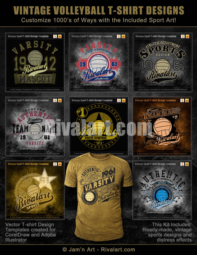 Vintage Sport Kit (for making Adobe Illustrator Logos and T-shirt Designs)