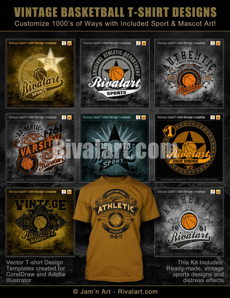 Vintage Sport Kit (for making CorelDraw Logos and T-shirt Designs)