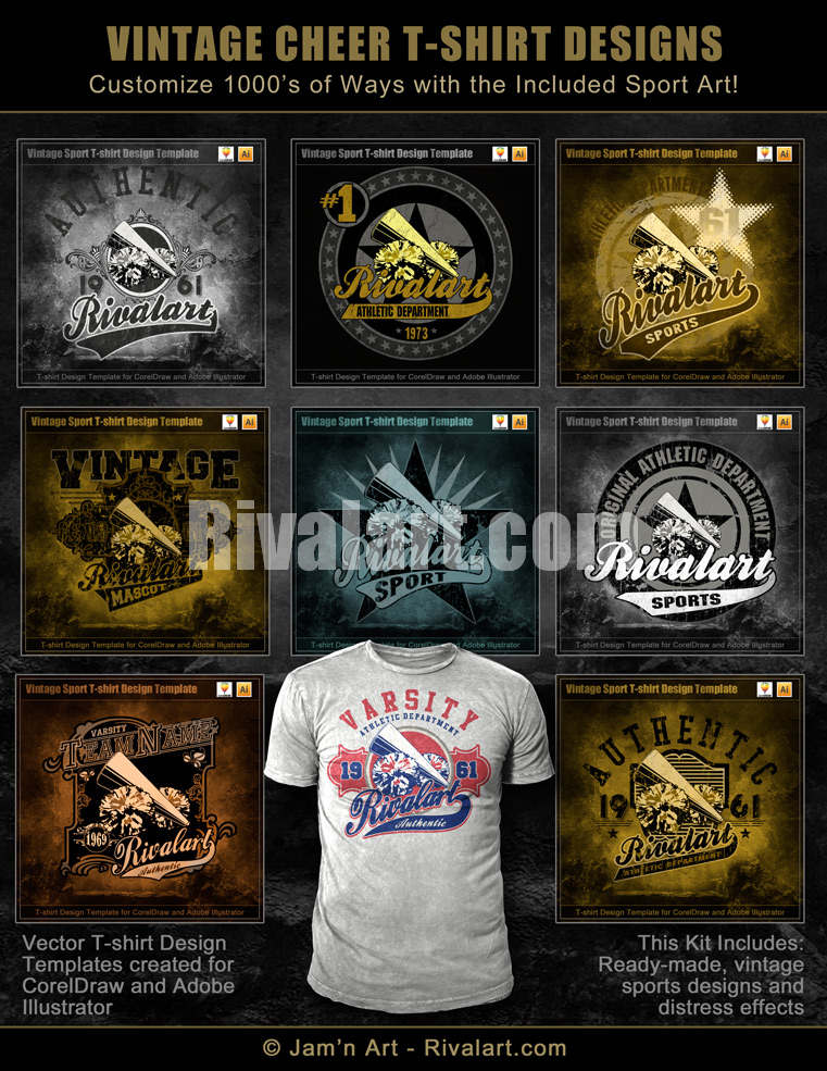 Vintage Sport Kit (for making CorelDraw Logos and T-shirt Designs)