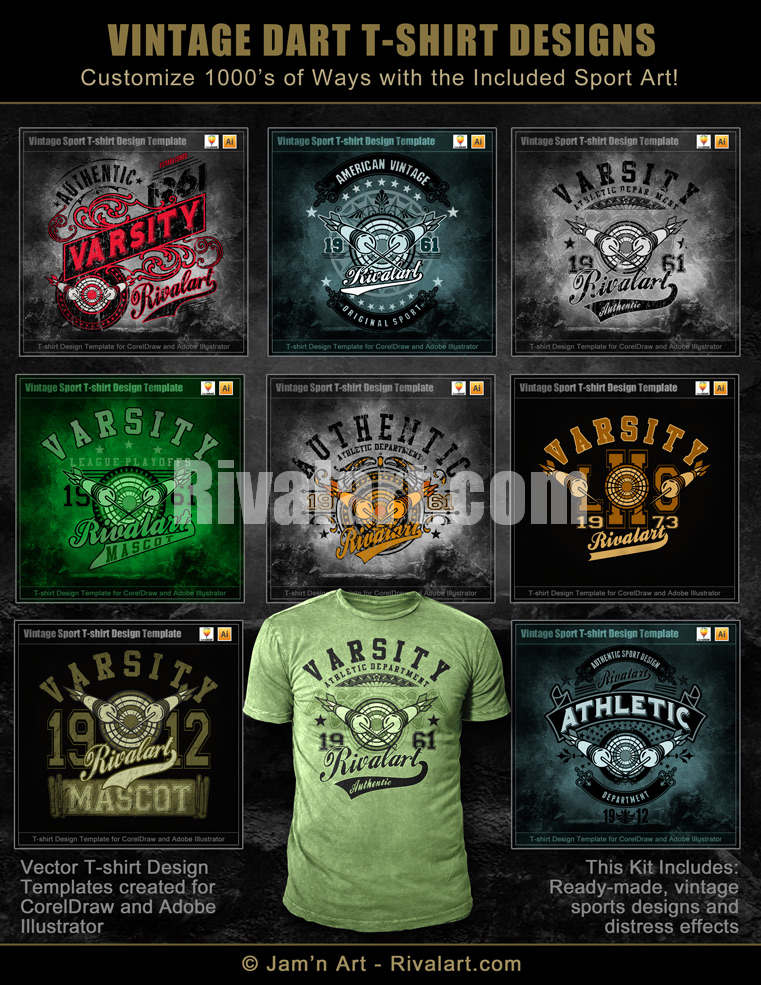 Vintage Sport Kit (for making CorelDraw Logos and T-shirt Designs)