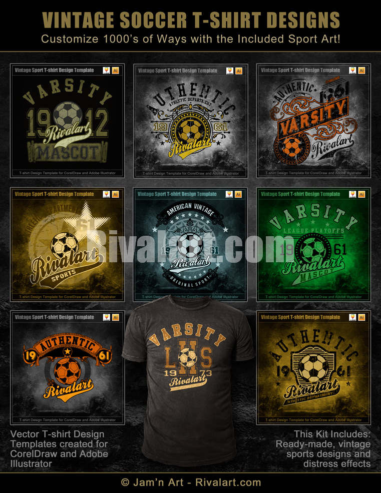 Vintage Sport Kit (for making CorelDraw Logos and T-shirt Designs)