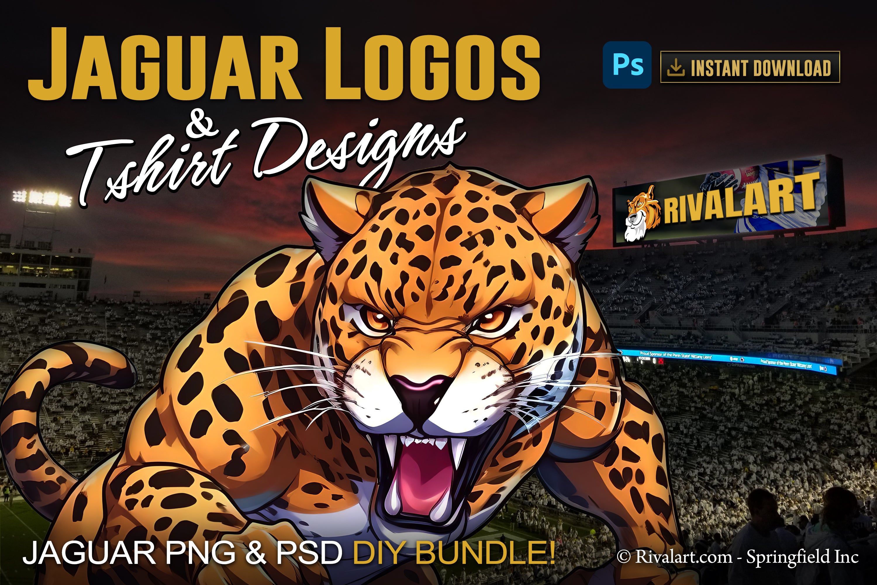 Jaguar Logo and DIY T-shirt Design Bundle