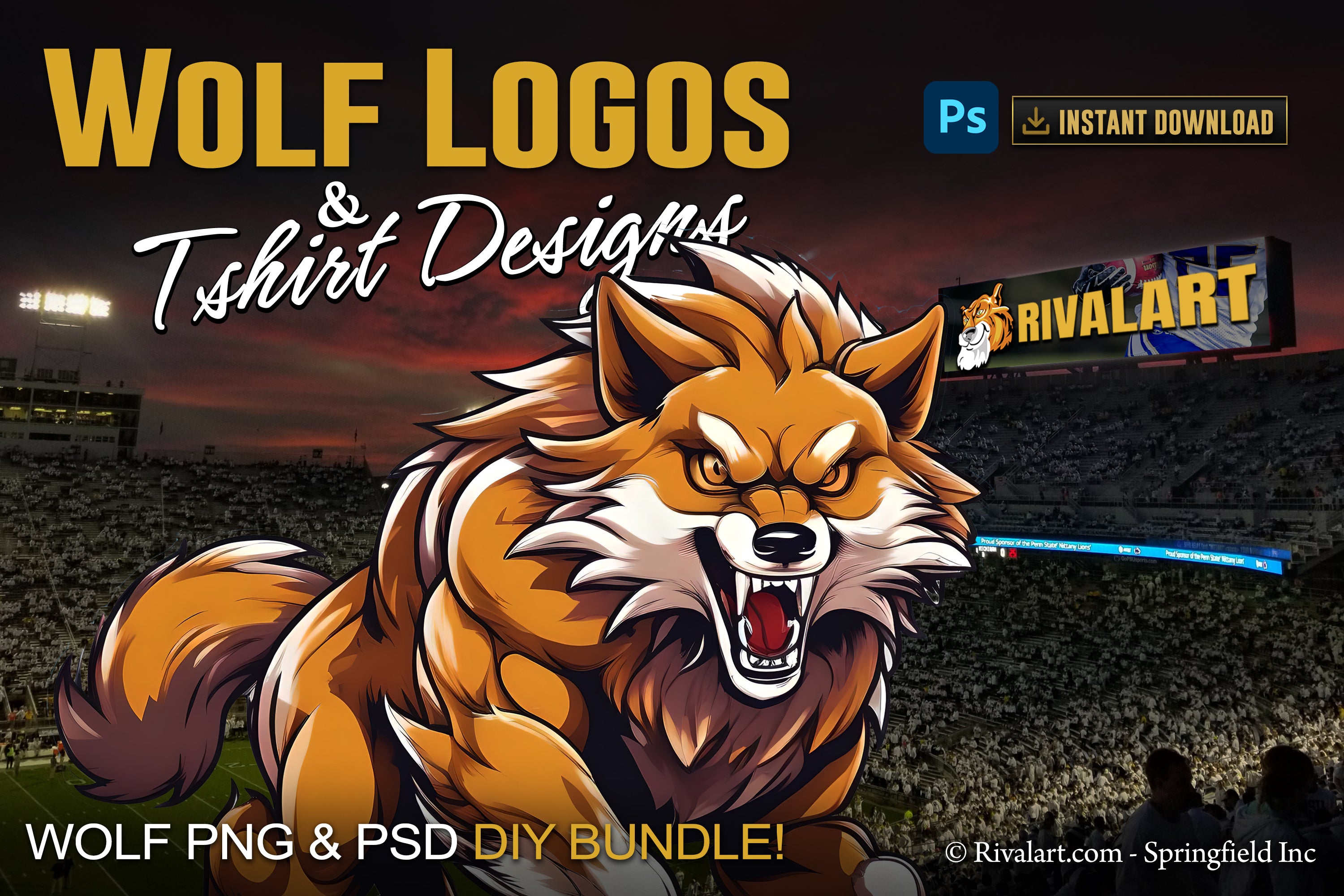 Wolf Logo and DIY T-shirt Design Bundle