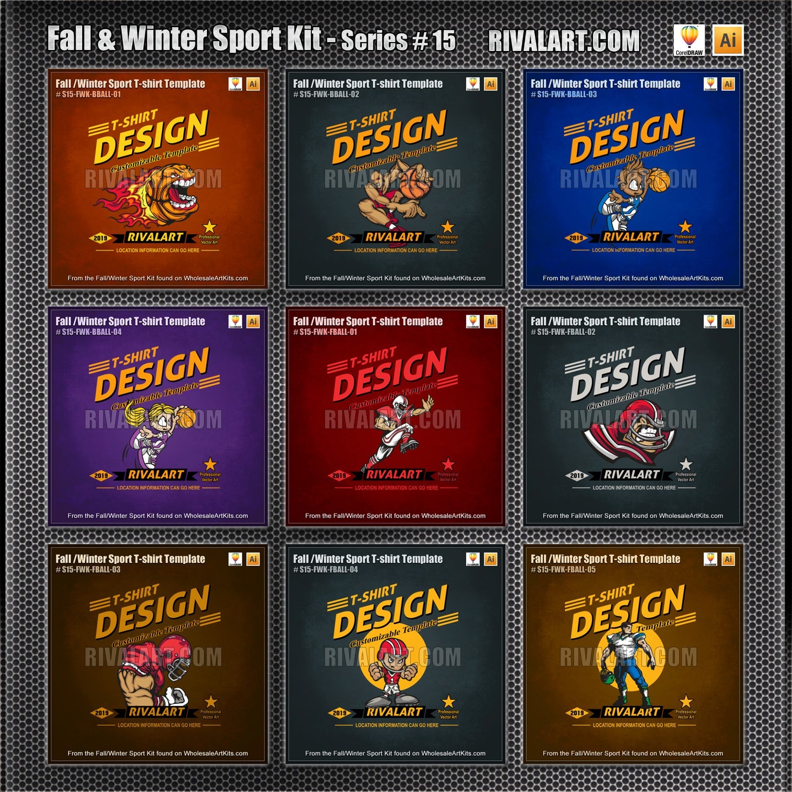 Fall & Winter Sport Kit Bundle for Adobe Illustrator