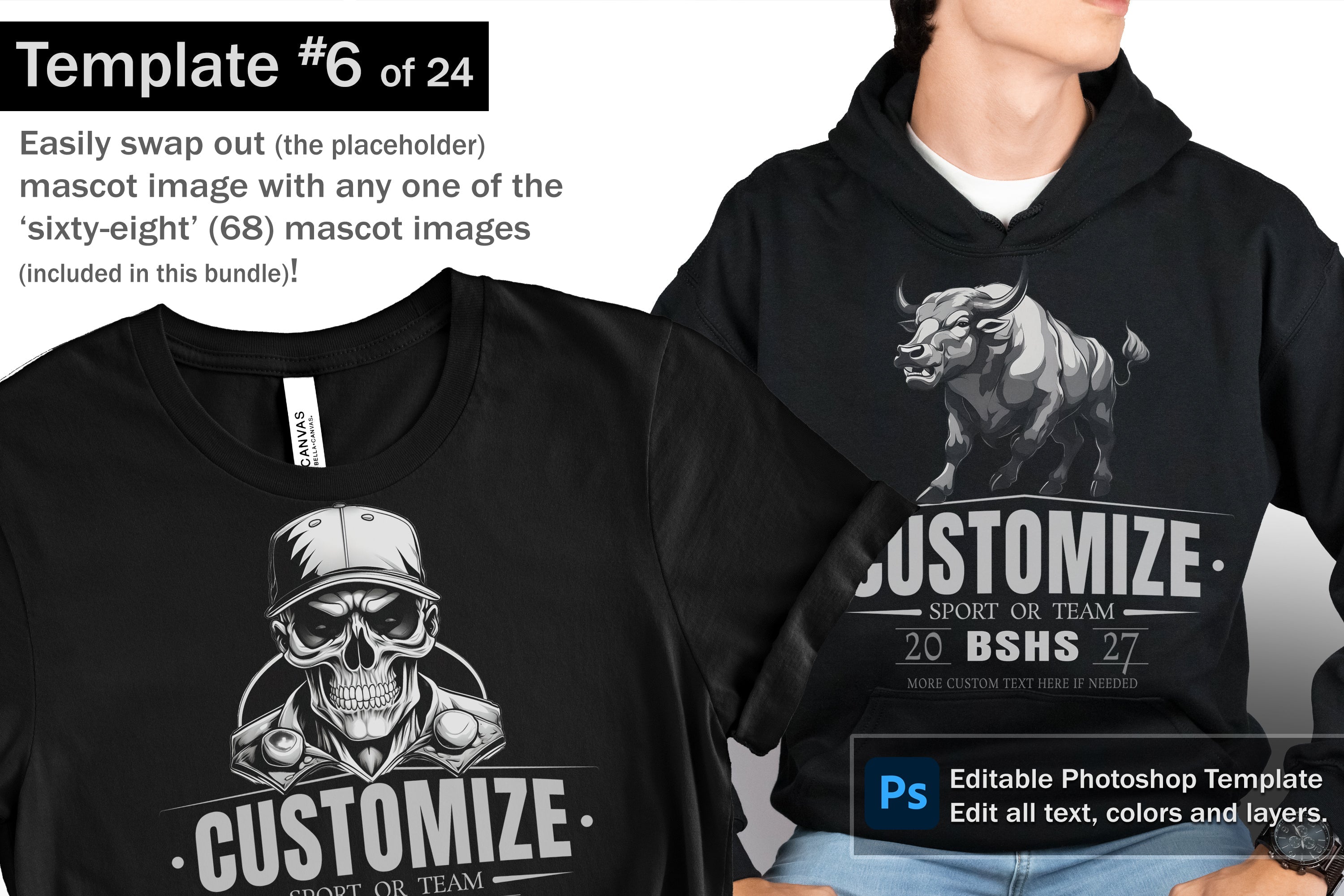 Pirate Logo and DIY T-shirt Design Bundle