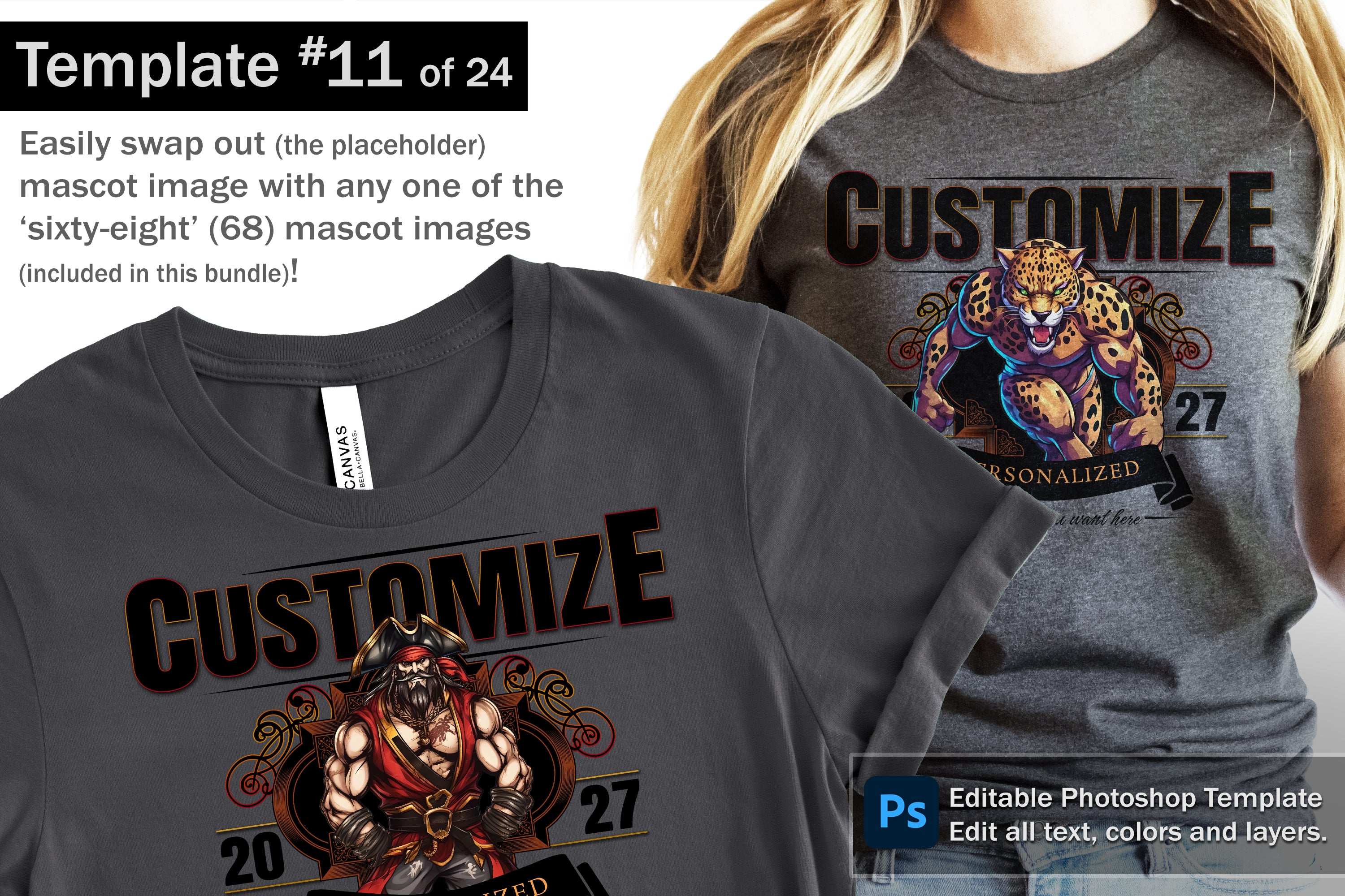 Panther Logo and DIY T-shirt Design Bundle