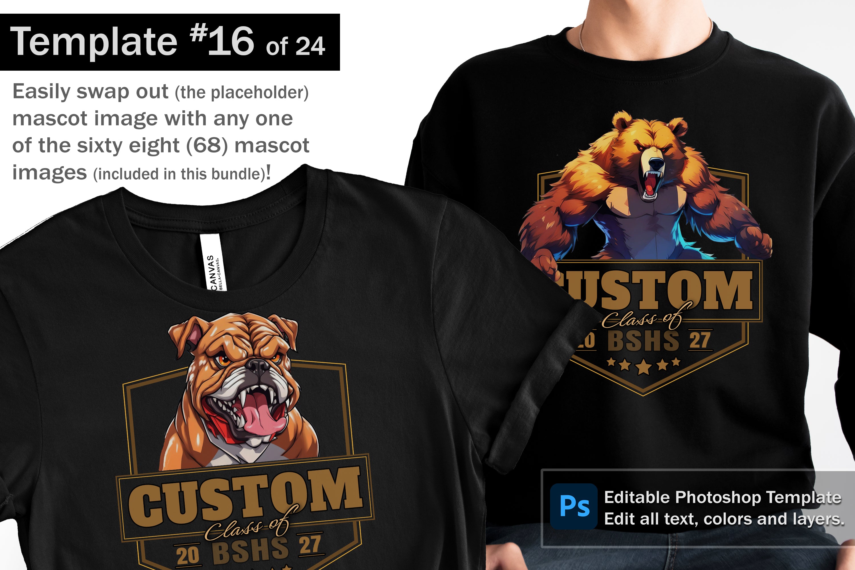 Bulldog Logo and DIY T-shirt Design Bundle
