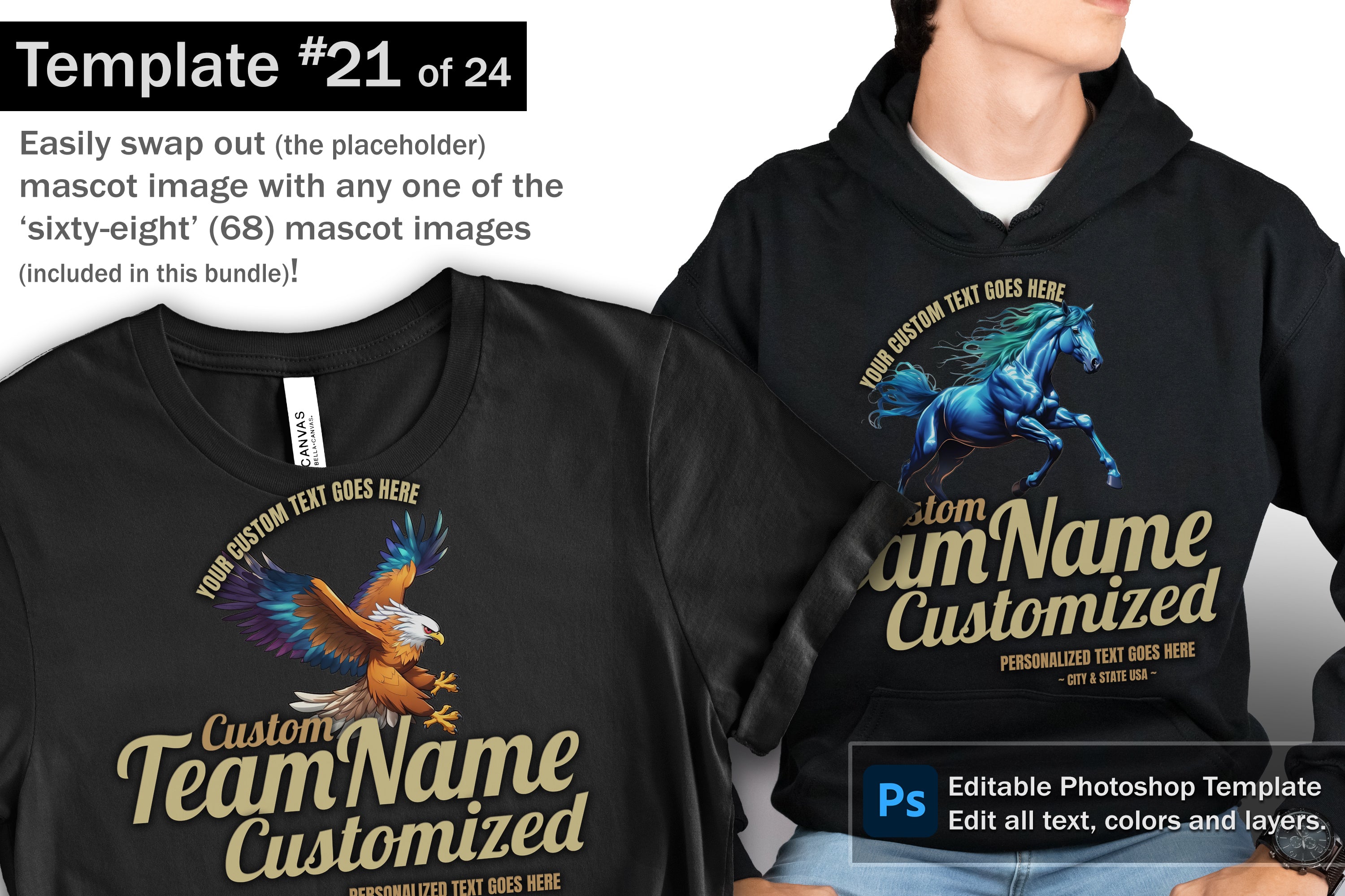 Panther Logo and DIY T-shirt Design Bundle