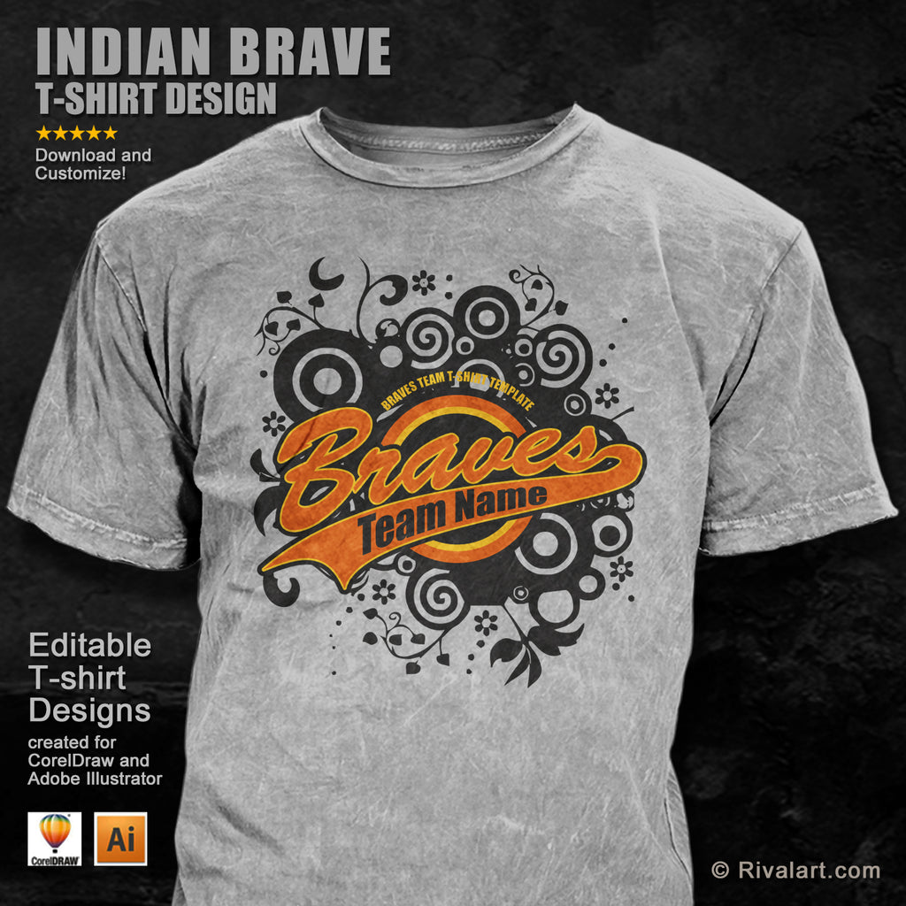 Braves Team Logo - Graphic Vector Indian Brave Image