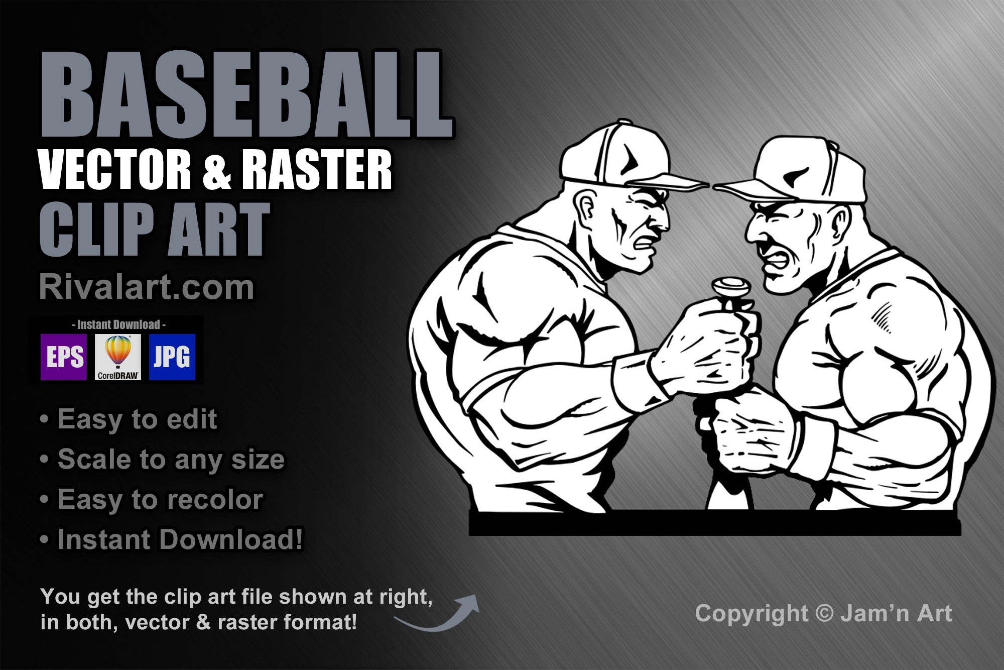 Clip Art Baseball Batter, Easy to Edit Vector Images