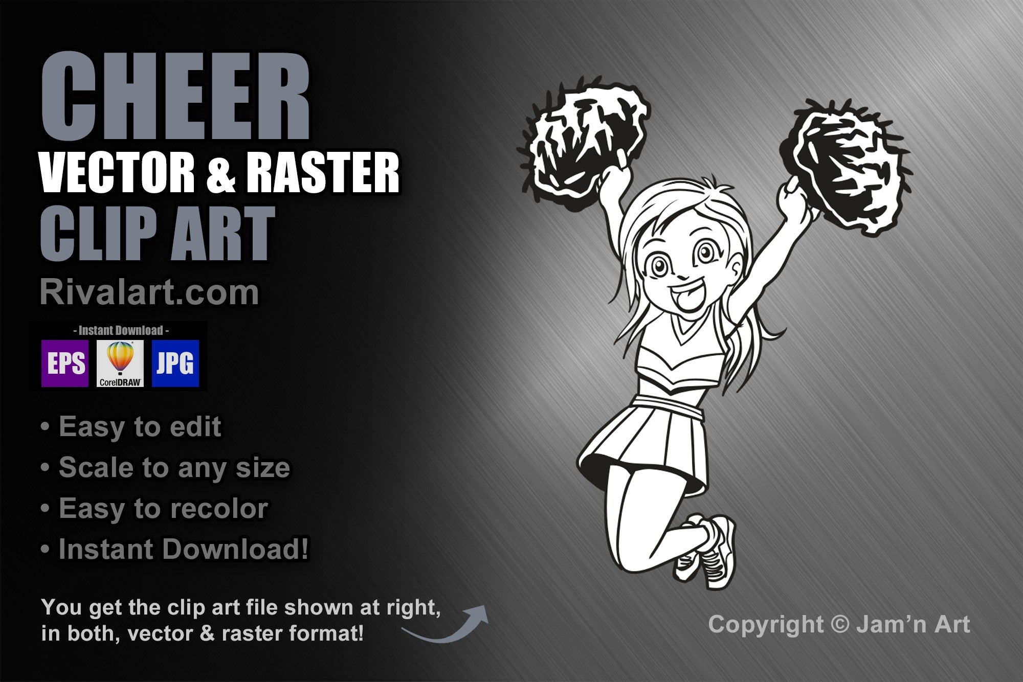 Cheer Clip Art Black White