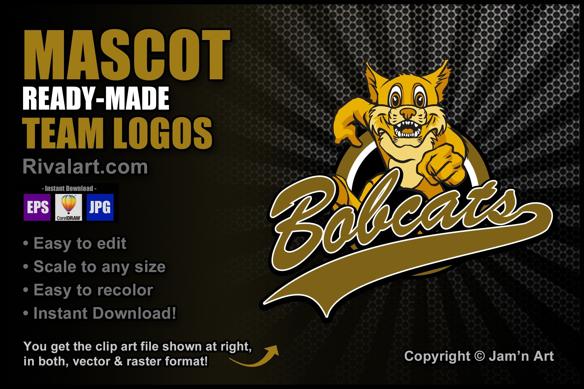 sports mascots bobcat clipart