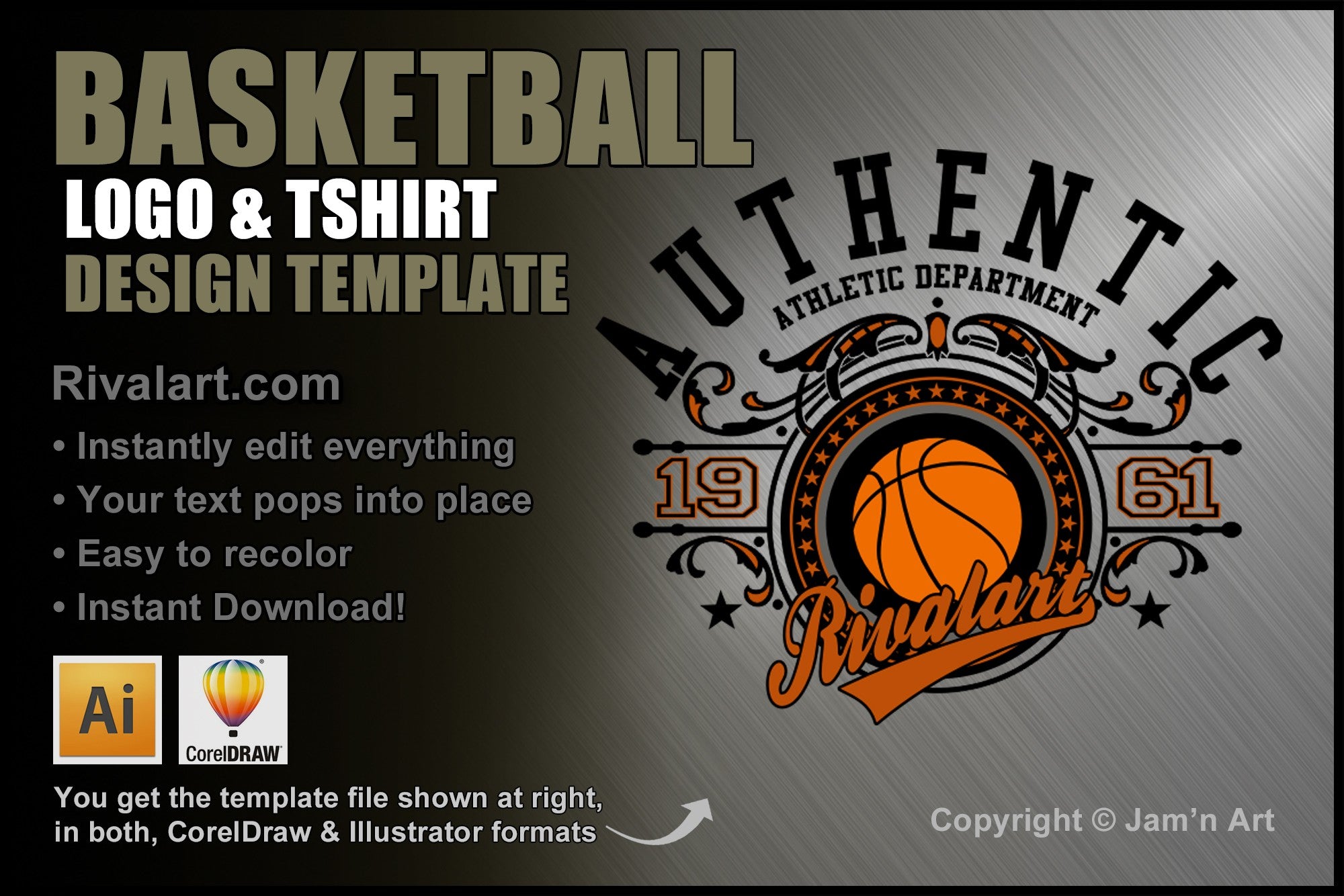 Vintage Basketball T-Shirt Design Deluxe Kit